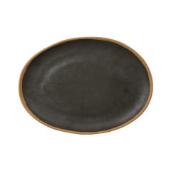 TRAVESSA OVAL MELAMINA 38X28CM MARROM CROCKER     