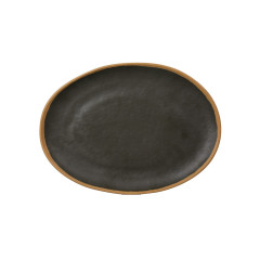 TRAVESSA OVAL MELAMINA 30,5X23CM MARROM CROCKER     