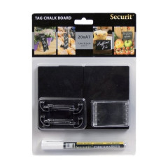 PACOTE 20 MINI PLACAS LOUSA (6 SUPORTES + 1 CANETA 