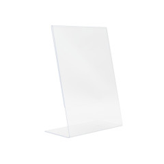 SUPORTE IDENTIFICADOR ACRÍLICO BASE INOX 10,5X7CM     