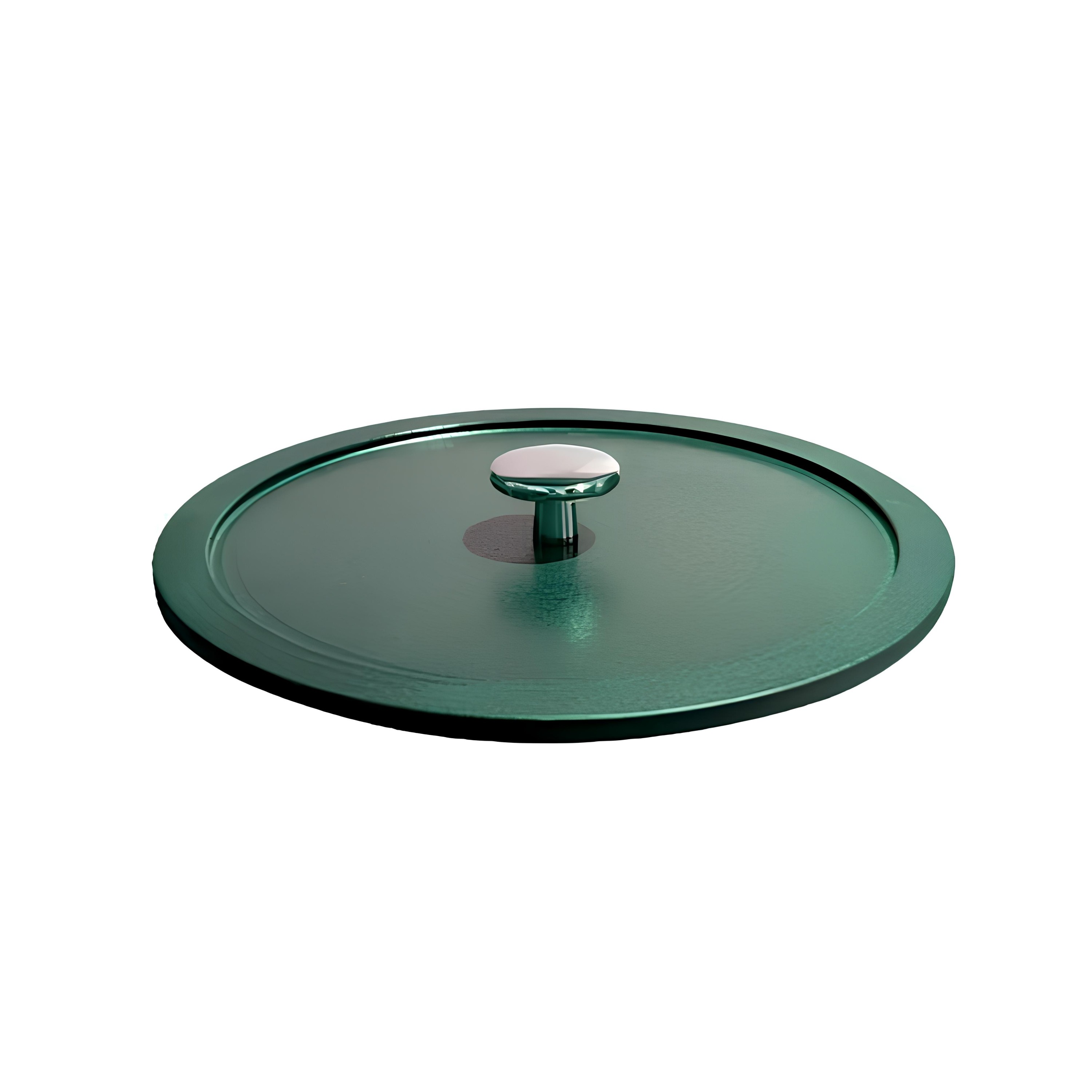 TAMPA FERRO FUNDIDO ESMALTADA FOSCO PEGADOR CROMADO 24CM VERDE ATELIER 