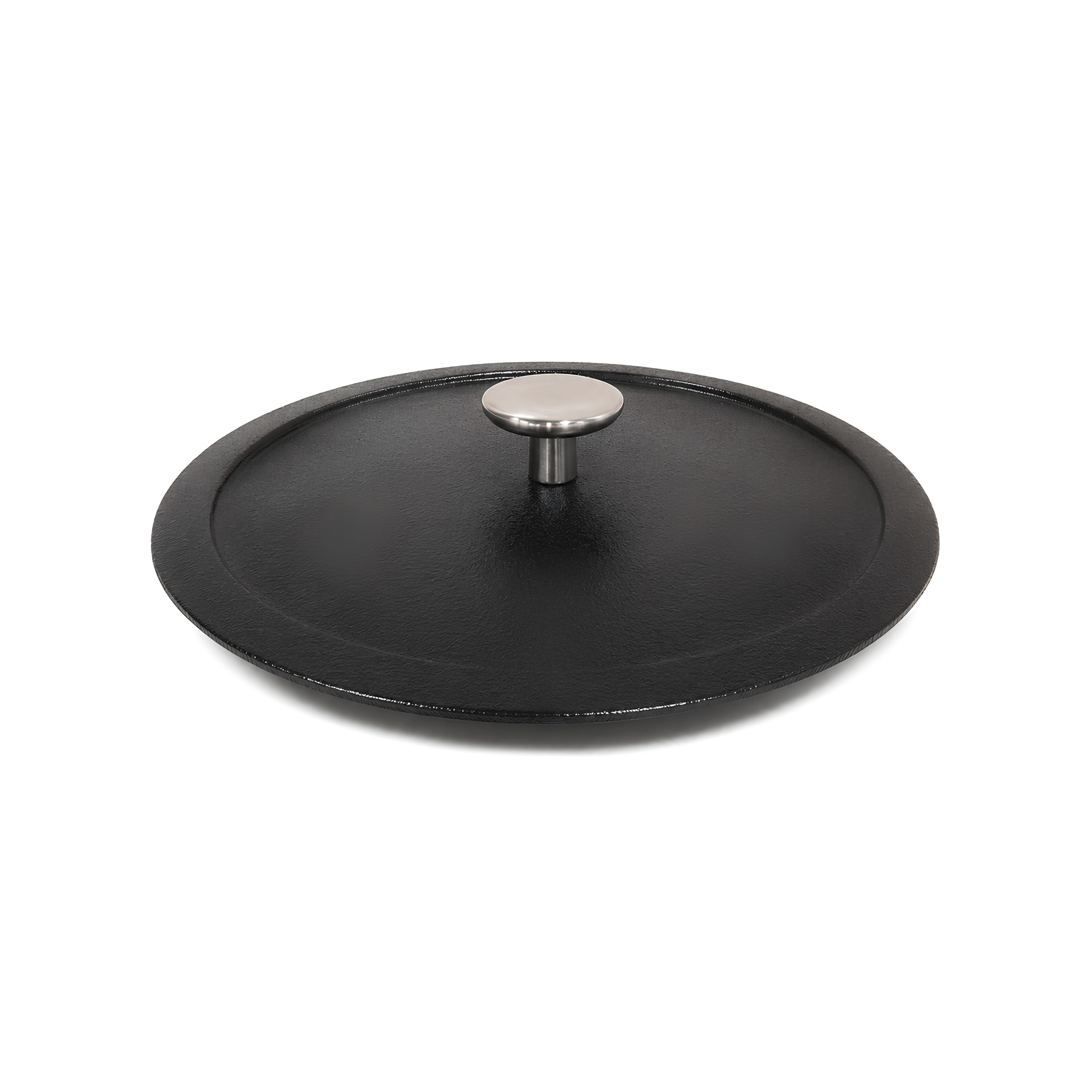 TAMPA FERRO FUNDIDO PEGADOR ESMALTADO FOSCO 24CM PRETO ATELIER GRAND 