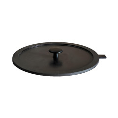 TAMPA FERRO FUNDIDO PEGADOR ESMALTADO FOSCO 24CM PRETO ATELIER GRAND 