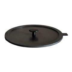 TAMPA FERRO FUNDIDO PEGADOR ESMALTADO FOSCO 28CM PRETO ATELIER GRAND 