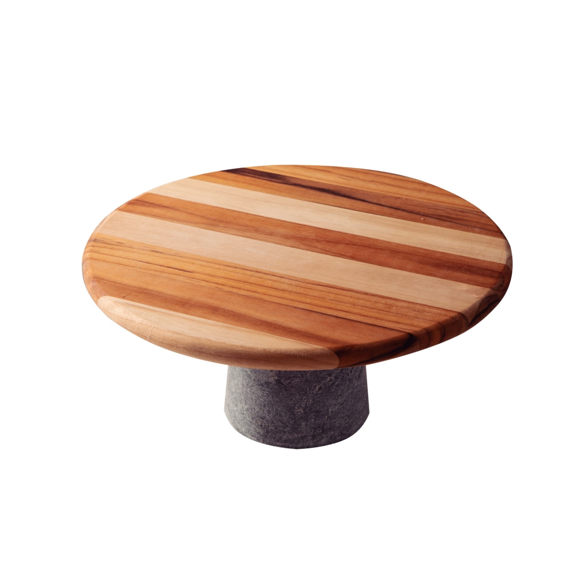 TORTEIRA MADEIRA TECA PÉ PEDRA 24,5CM     