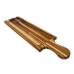 TÁBUA LONGA APERITIVOS MADEIRA TECA CABO 49X12,5CM    