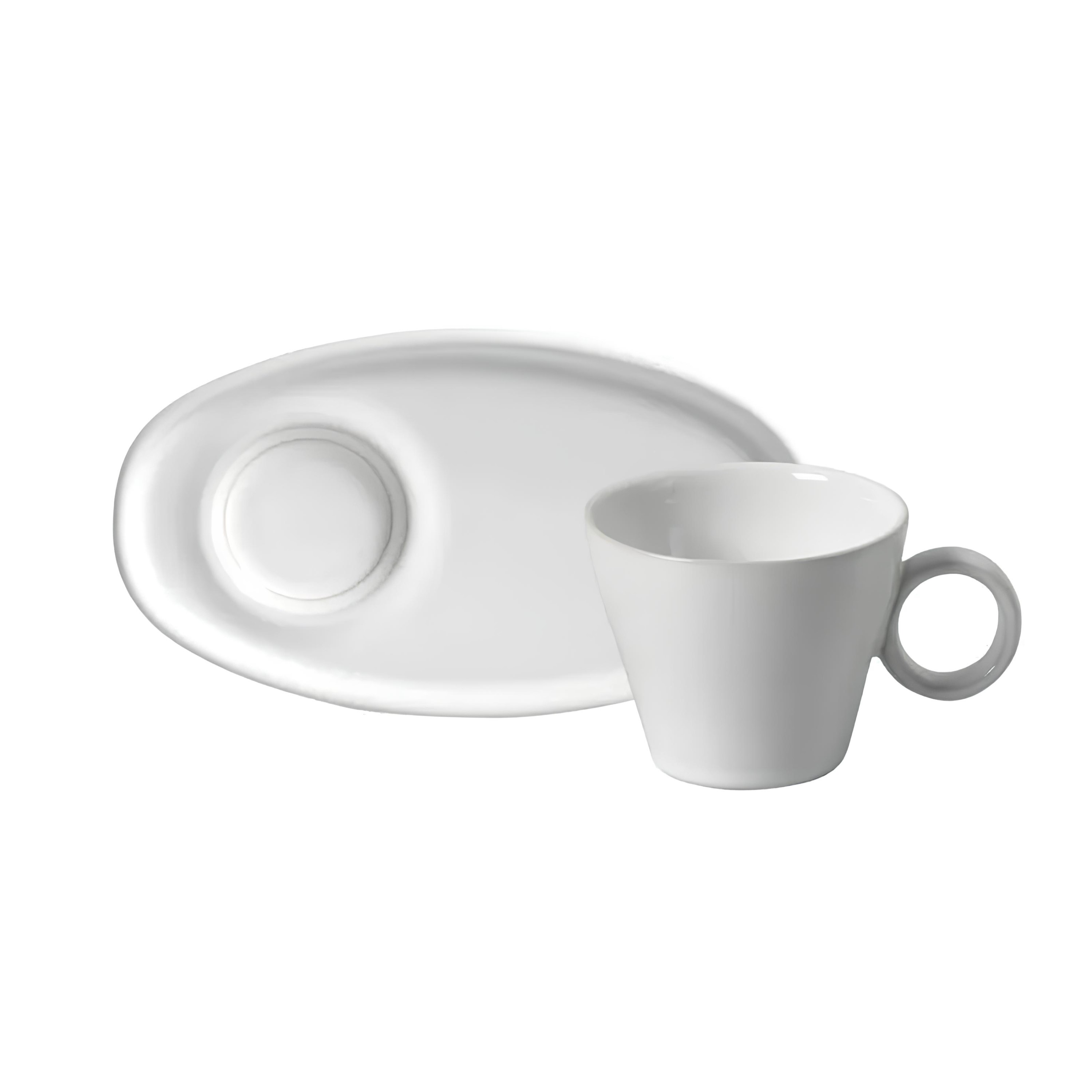 XÍCARA CAFÉ + PIRES OVAL STONEWARE 110ML 6CM NEO NEW 