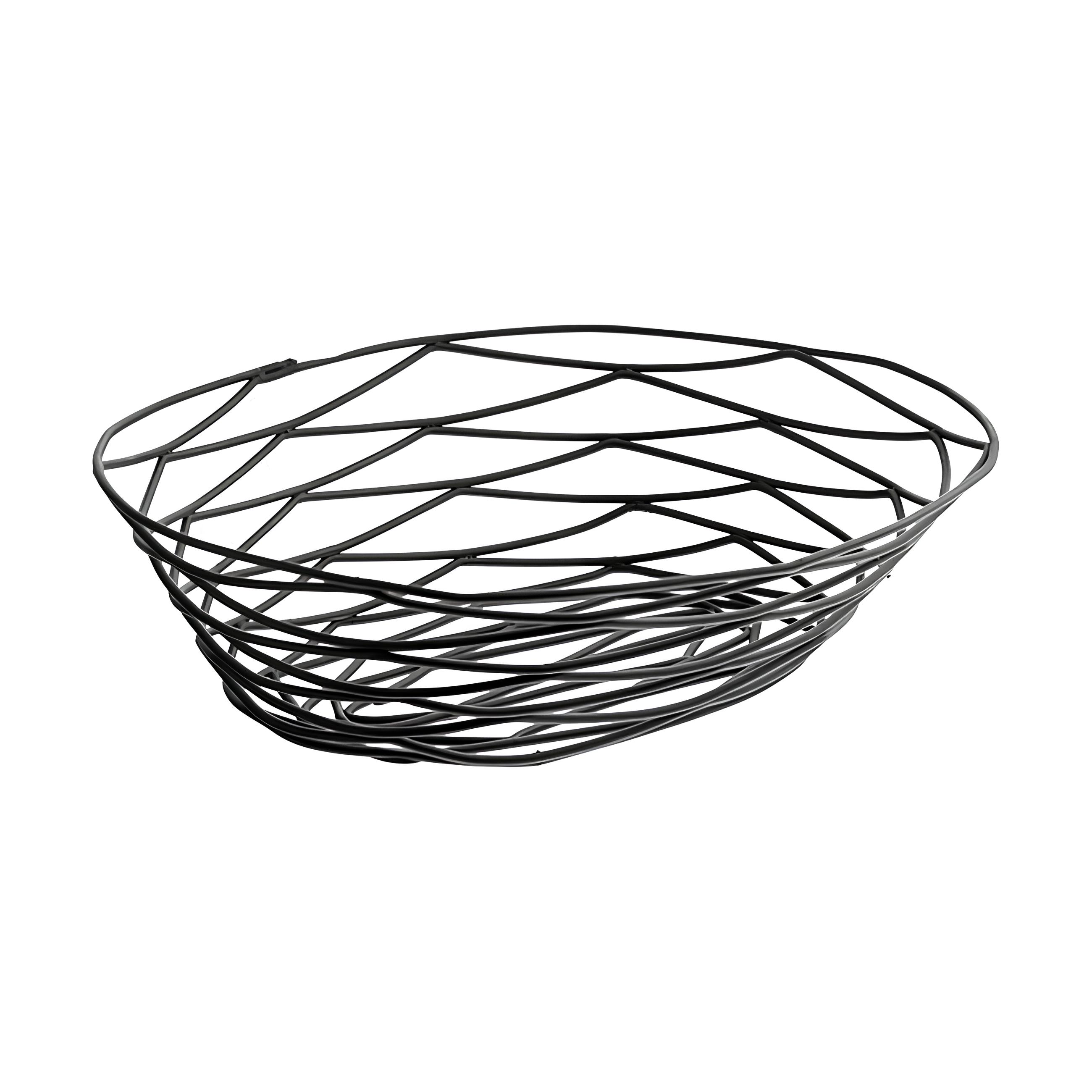 CESTA OVAL AÇO ESMALTADO ARTISAN 23X16X6CM     