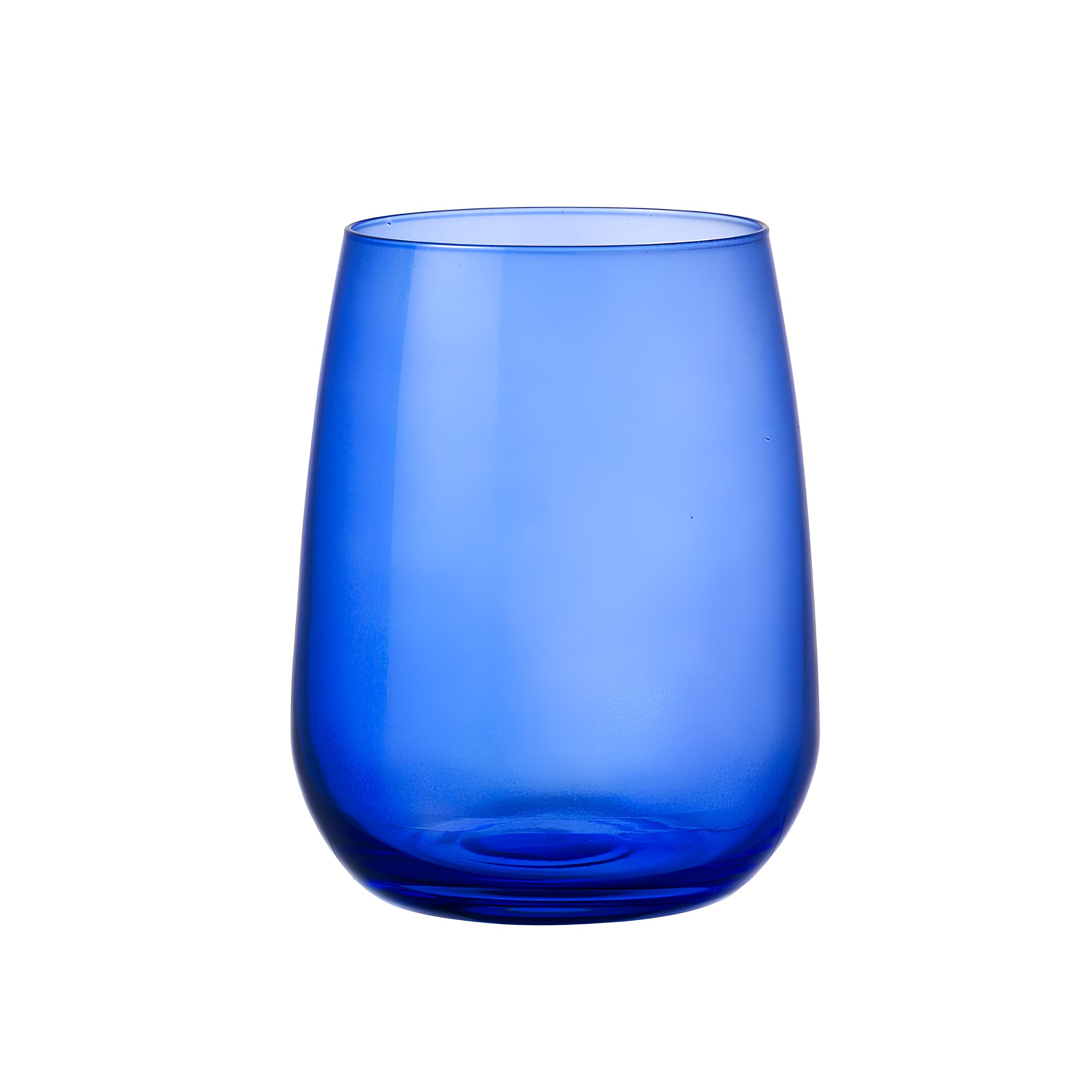 COPO ÁGUA CRYSTAL GLASS 430ML 11CM RESTAURANT AZUL COBALTO  