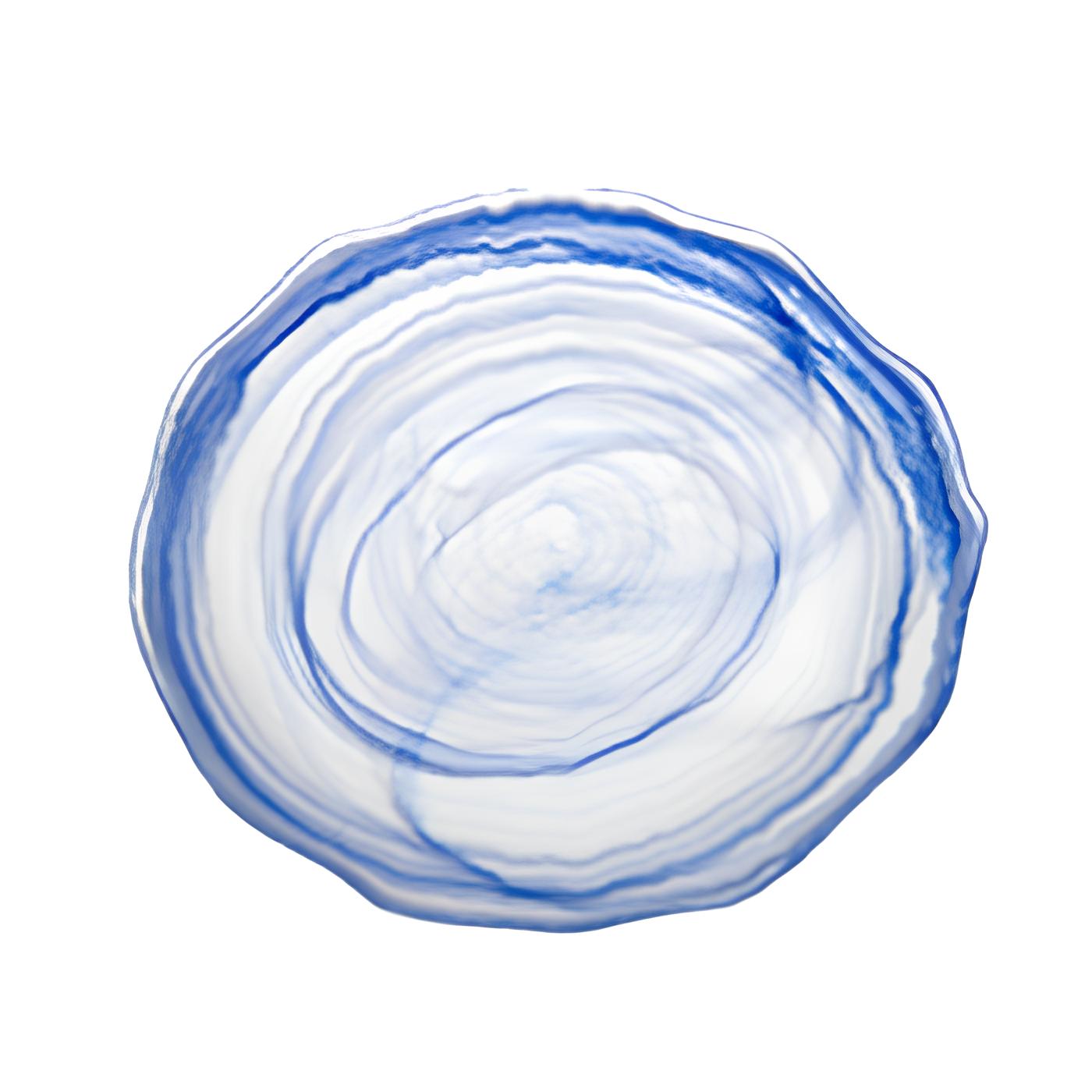 PRATO MESA IRREGULAR VIDRO 28CM ALABASTER AZUL/BRANCO AMORF   