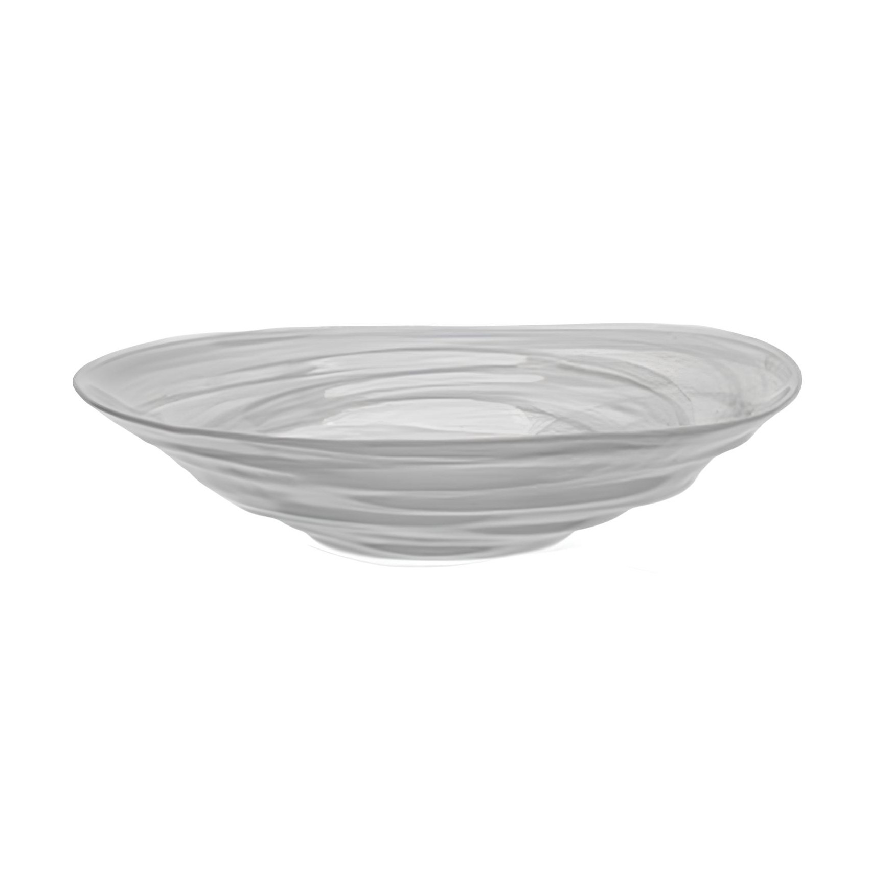 SALADEIRA FUNDA VIDRO 25CM ALABASTER BRANCO VENTUM    