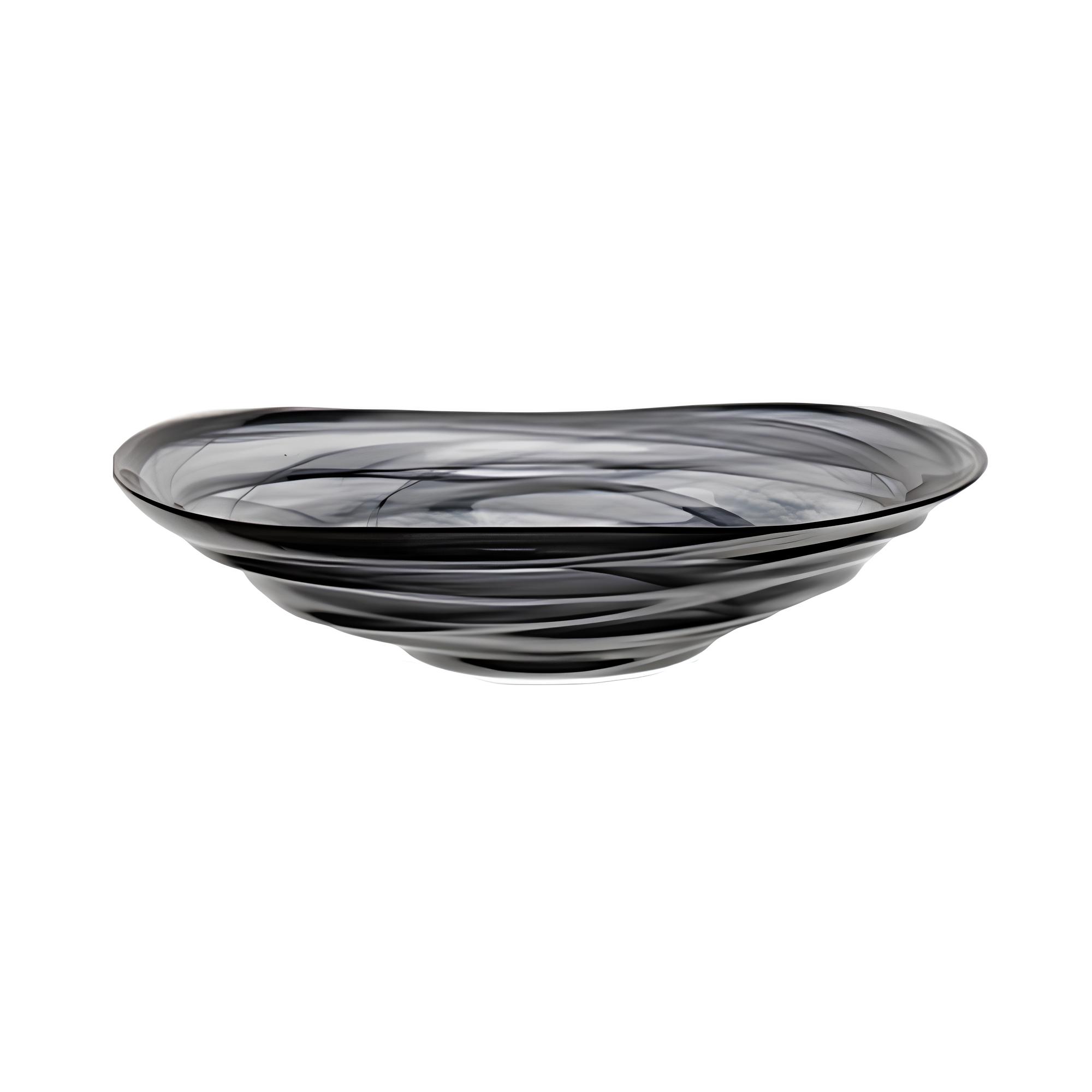 SALADEIRA VIDRO 25CM ALABASTER PRETO VENTUM     