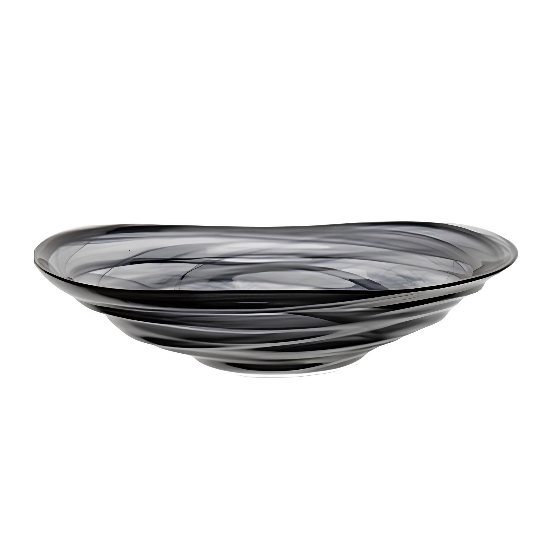 SALADEIRA VIDRO 30CM ALABASTER PRETO VENTUM     
