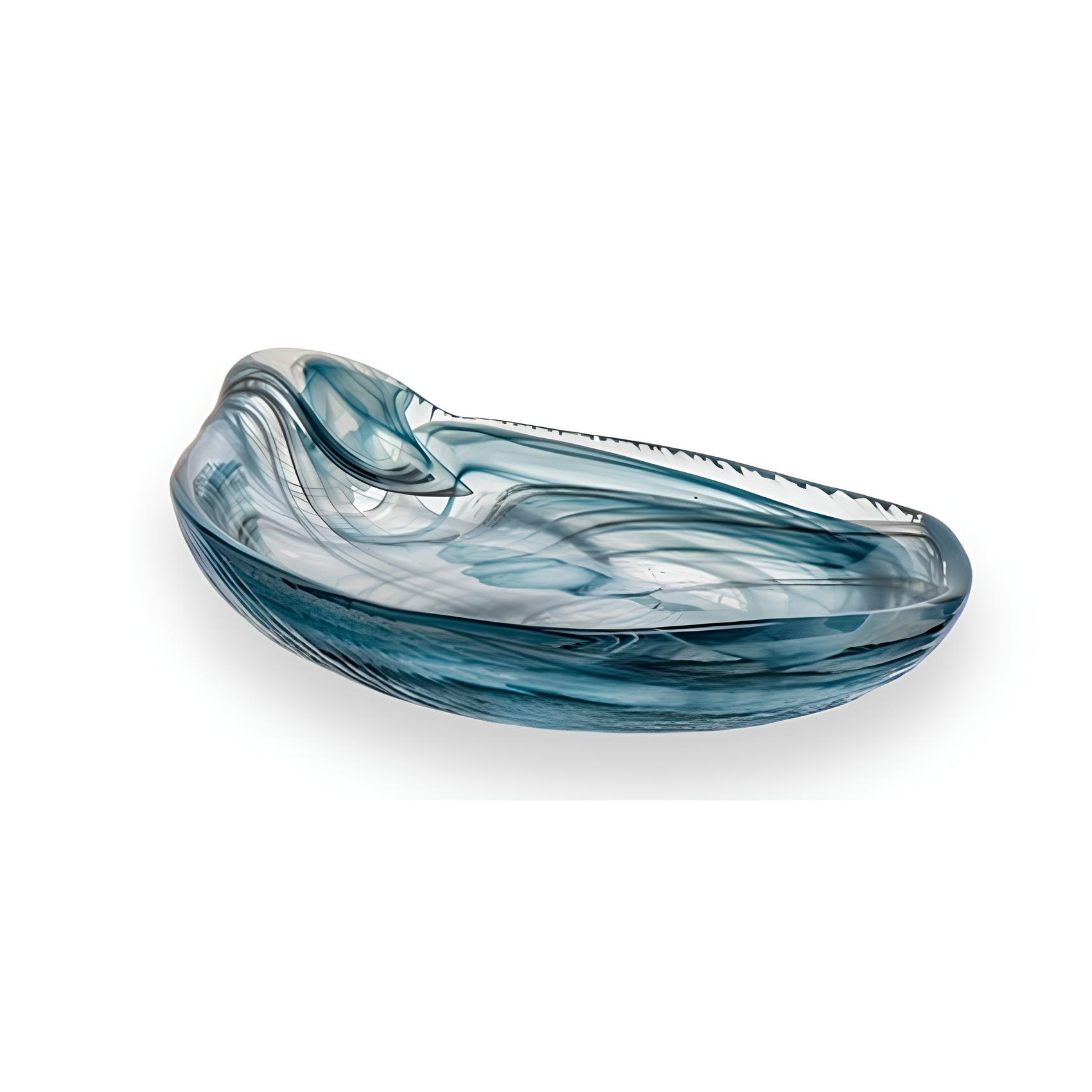 TRAVESSA VIDRO 22,5X12,5CM  ALABASTER VERDE PETROLEUM AUSTER   