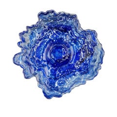 TRAVESSA VIDRO 38,5CM ALABASTER AZUL MUSHROOM ARDACAM