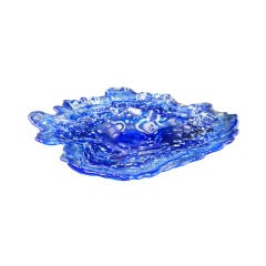 TRAVESSA VIDRO 38,5CM ALABASTER AZUL MUSHROOM ARDACAM
