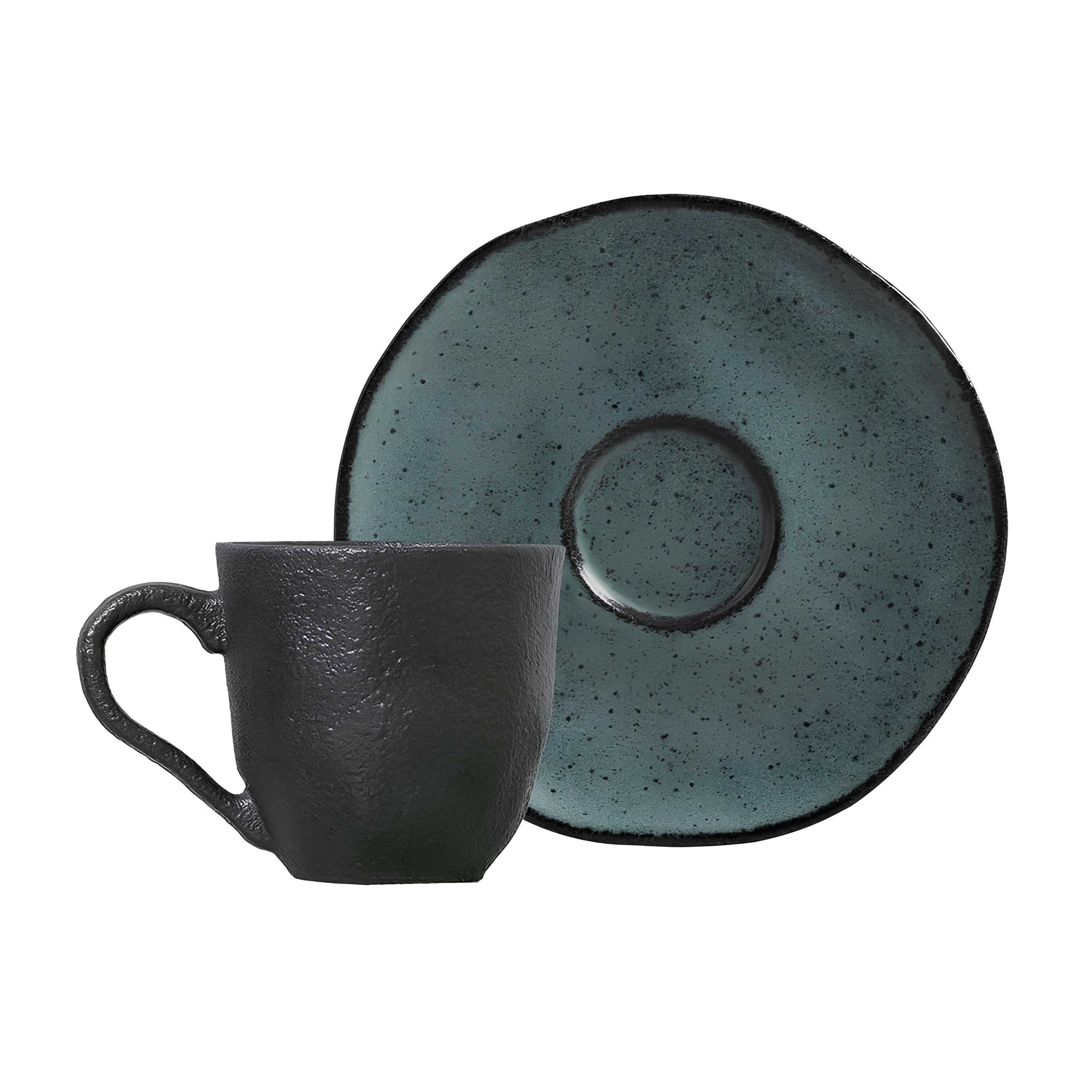 XÍCARA CAFÉ+ PIRES STONEWARE 120ML 6,5CM PETROLEUM ORGÂNICO   
