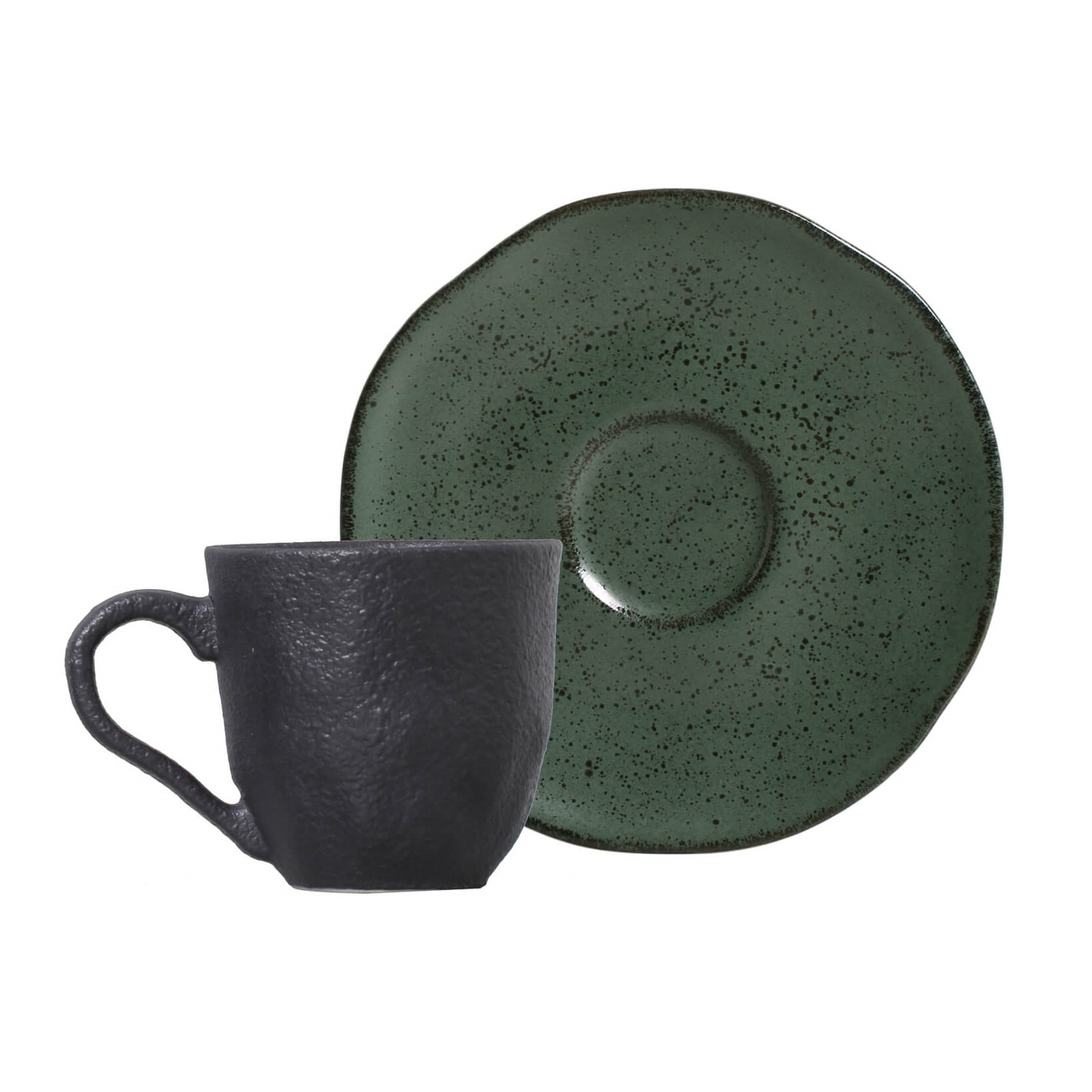 XÍCARA CAFÉ + PIRES STONEWARE 120ML 6,5CM ARAUCO ORGÂNICO  