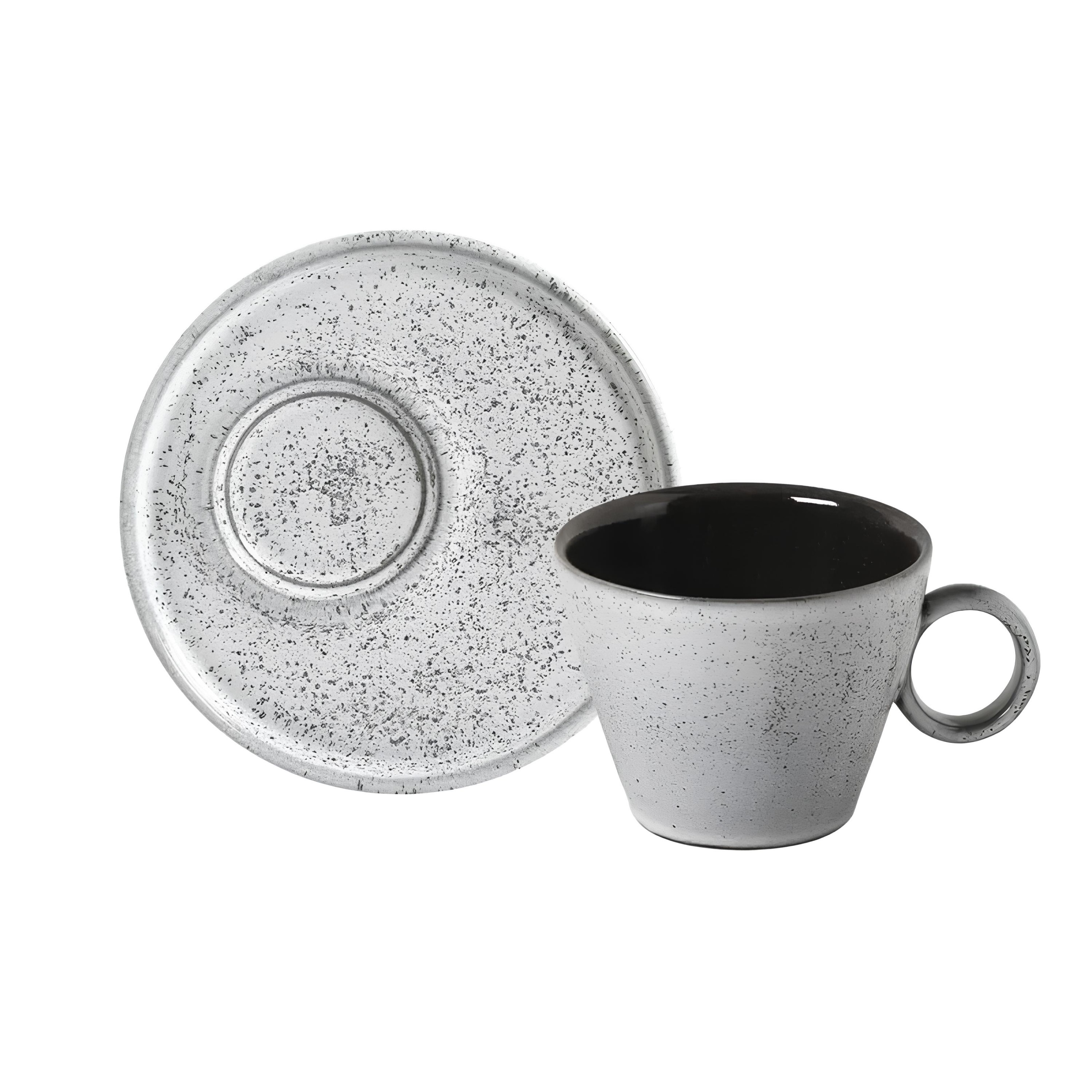 XÍCARA CHÁ + PIRES STONEWARE 210ML 7CM ECHO NEO  