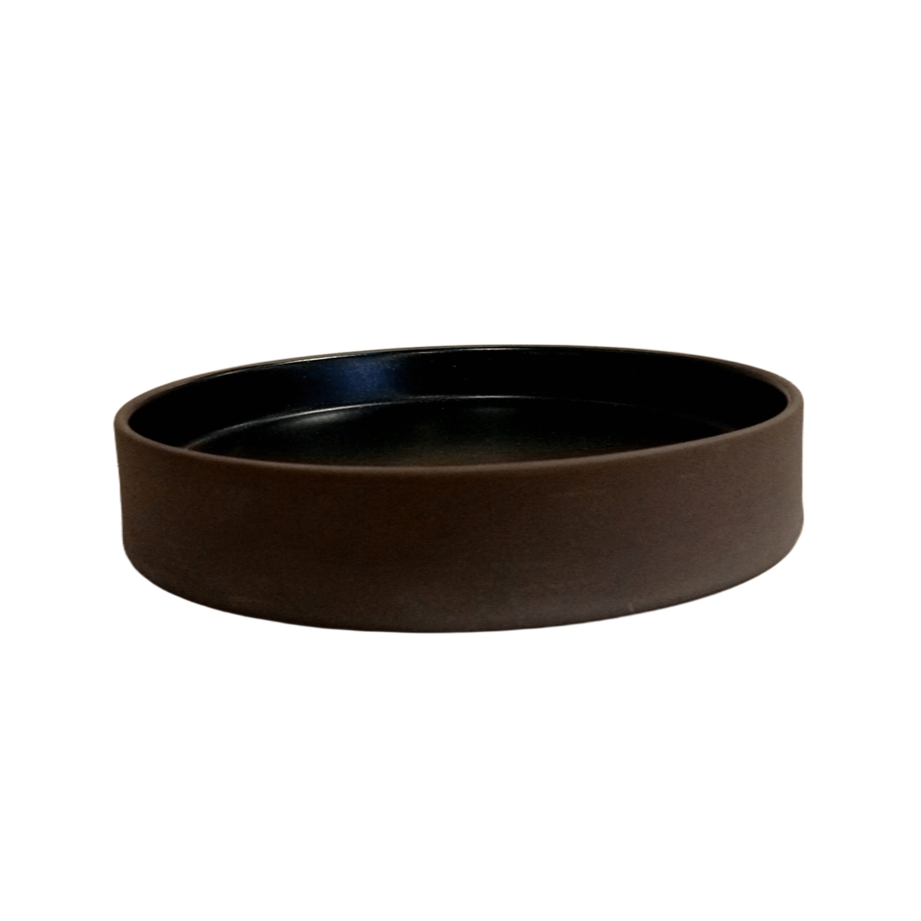 PRATO DUPLO MESA/FUNDO STONEWARE 24CM ARTISAN BROWN/BLACK    