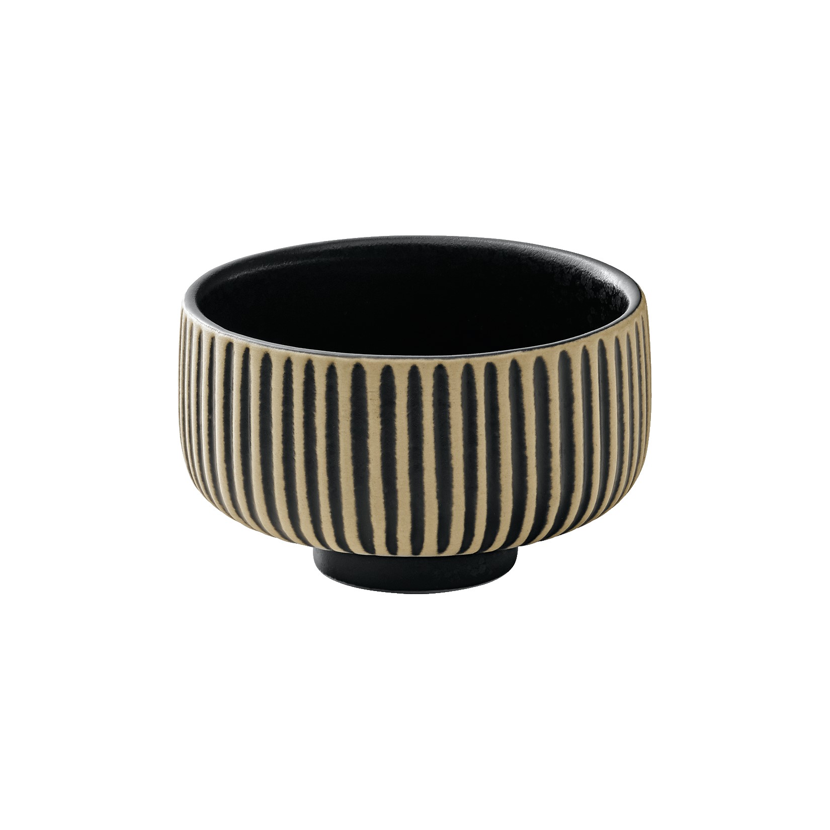 BOWL STONEWARE 120ML 8CM NARA BLACK/WHITE     