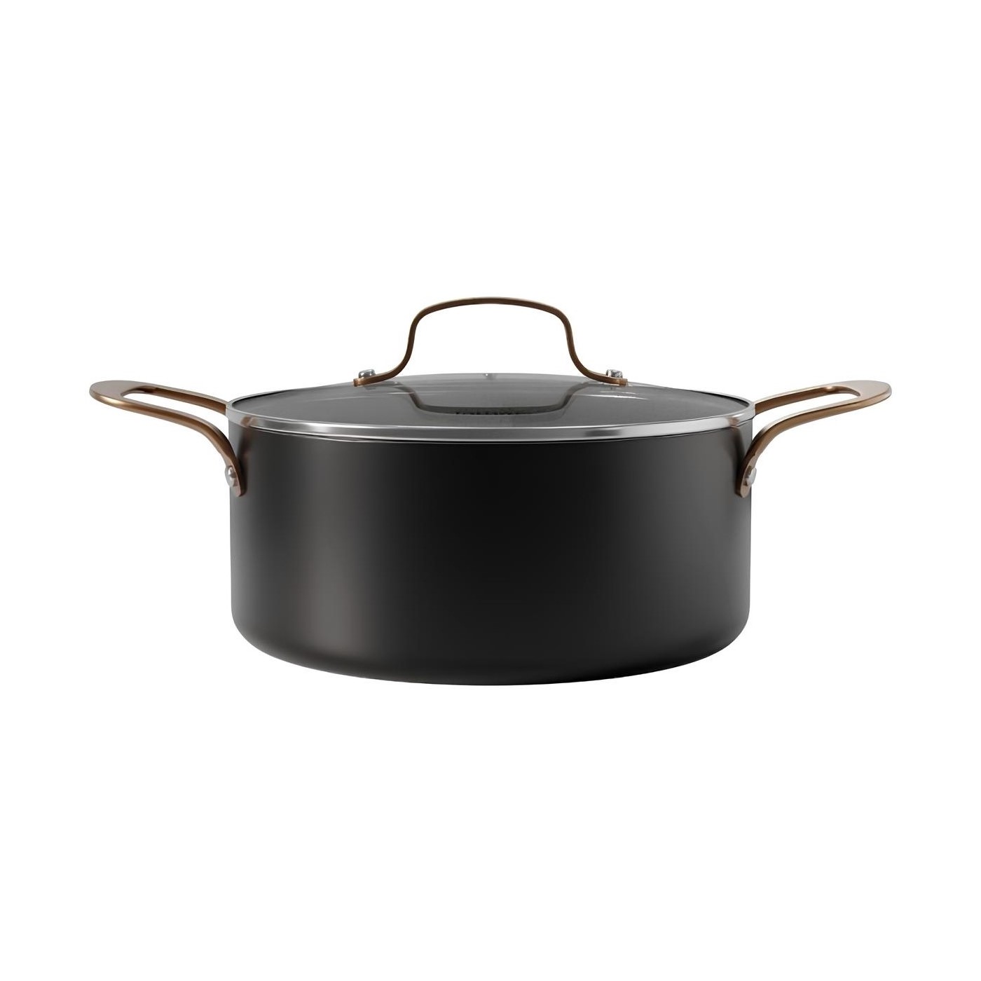 CAÇAROLA INDUÇÃO ALUMÍNIO ANTIADERENTE TAMPA VIDRO 4,5L 24CM DIAMOND  