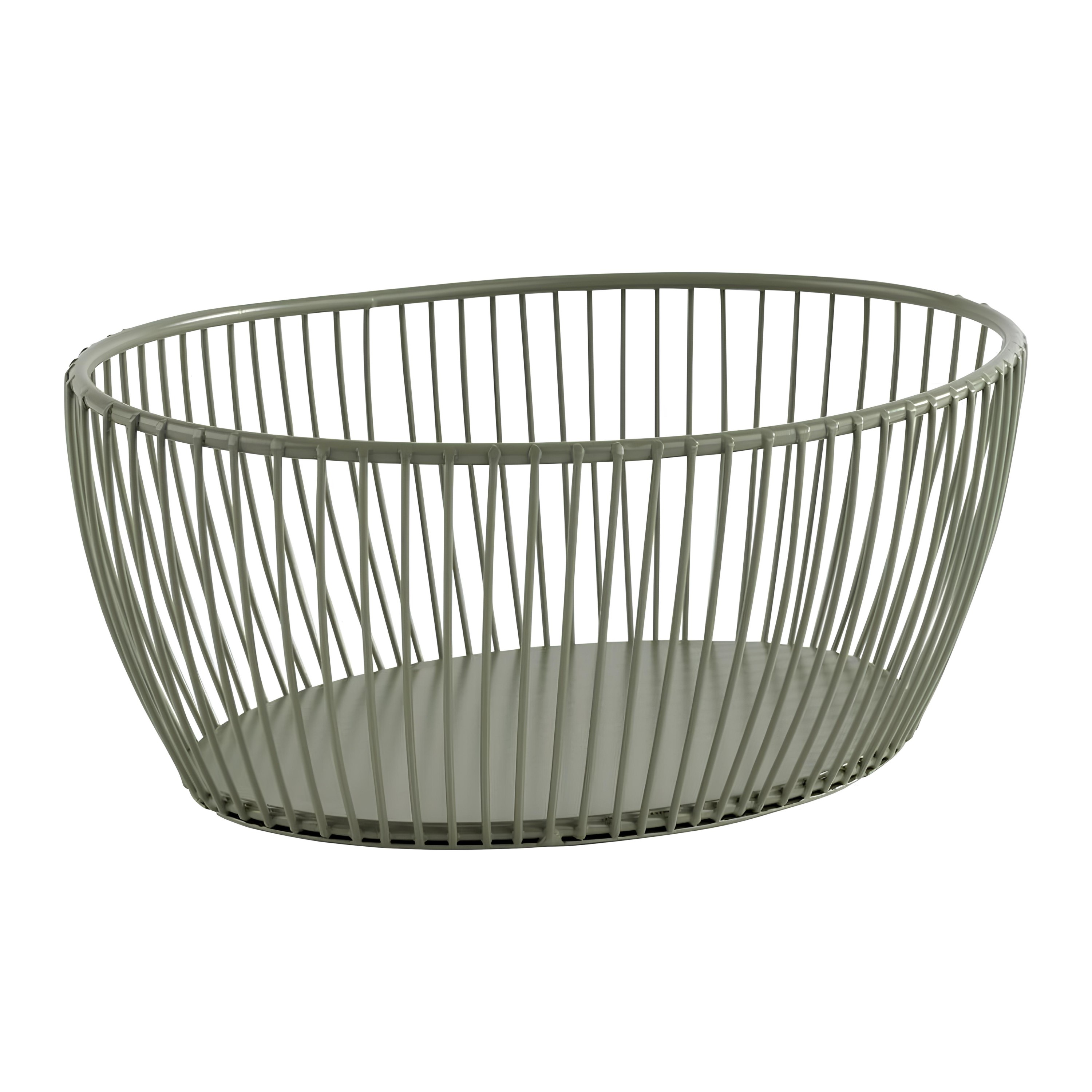 CESTA BUFFET OVAL EMPILHÁVEL METÁLICA 20X15CM VERDE SVART   