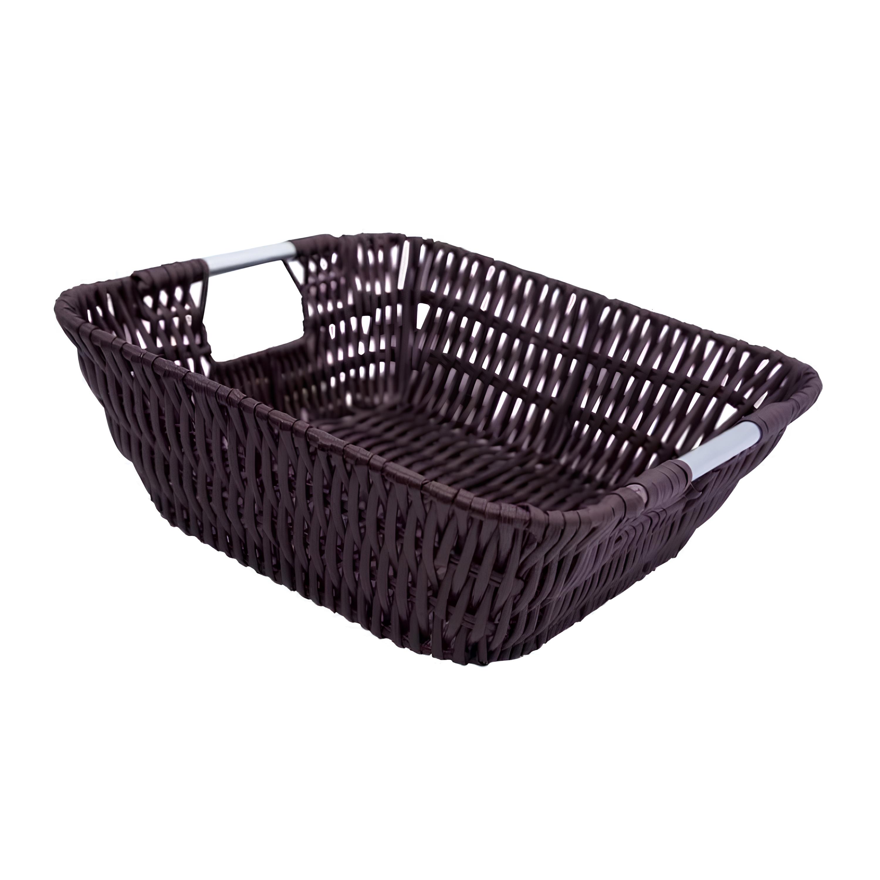 CESTA RATTAN SINTÉTICO 24X24CM ALÇA RETA     