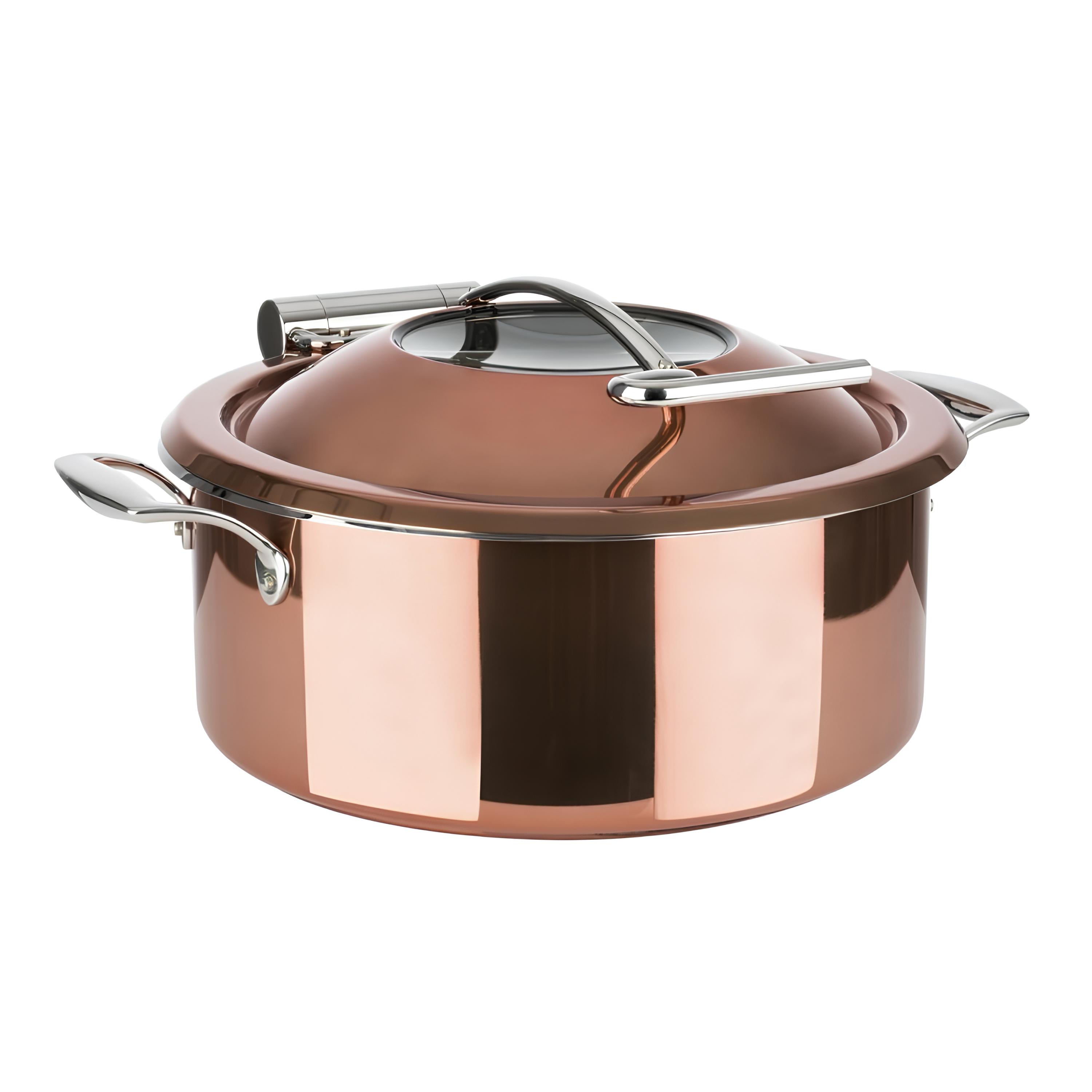 RECHAUD INDUÇÃO TAMPA INOX VISOR VIDRO 4L 30,5CM COR COBRE 