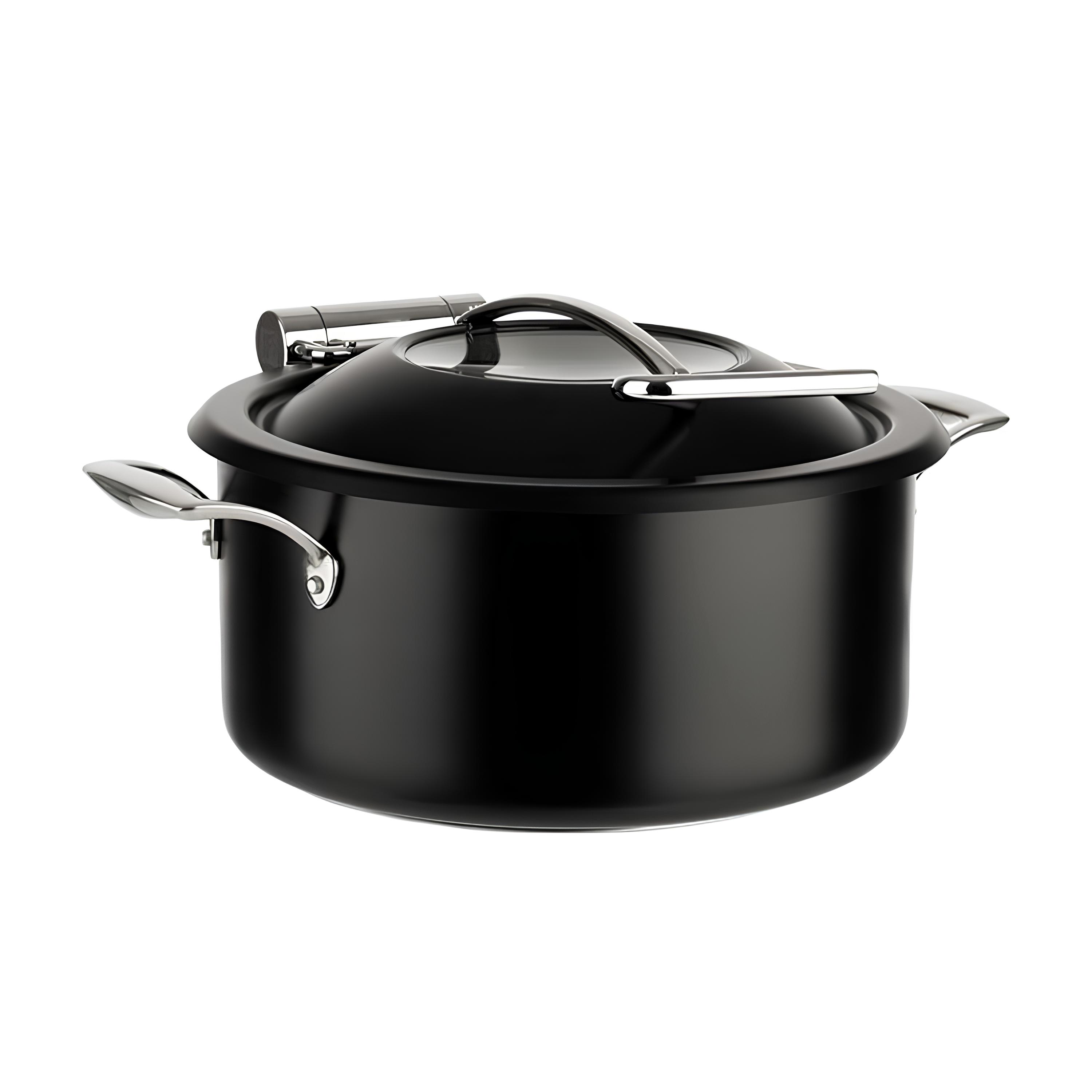 RECHAUD INDUÇÃO TAMPA INOX VISOR VIDRO 4L 30,5CM PRETO ORBIT 