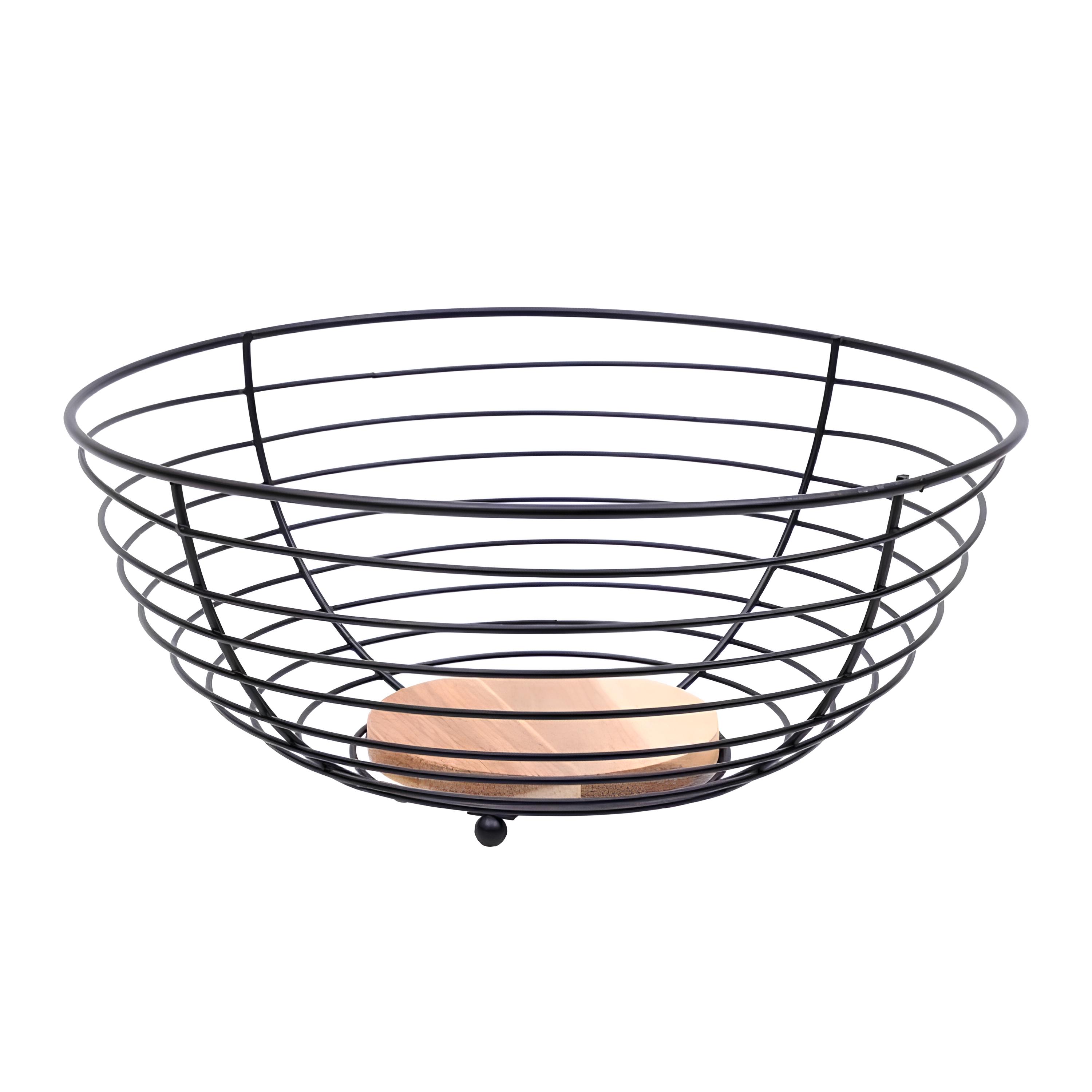 CESTA METAL/MADEIRA ACÁCIA 28,5CM WOOD IRON     
