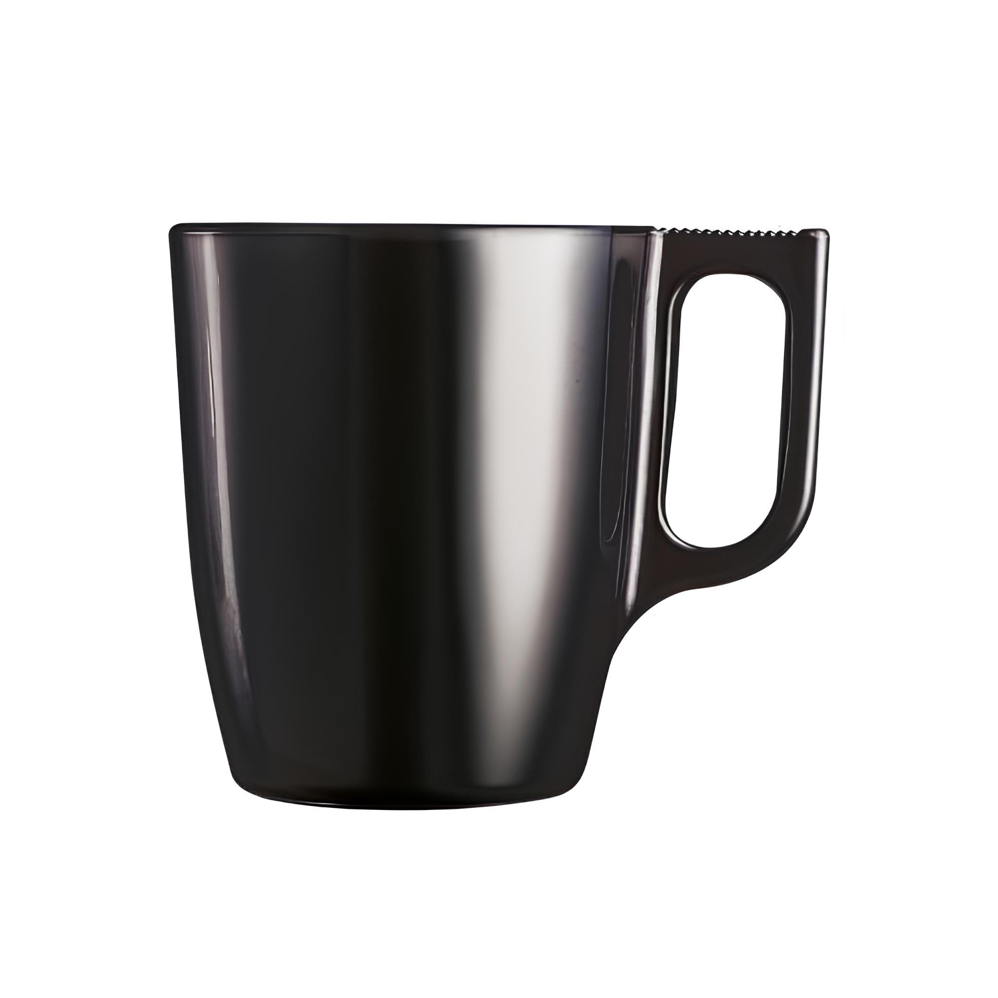 MUG VIDRO 250ML 9CM FLASHY BLACK     