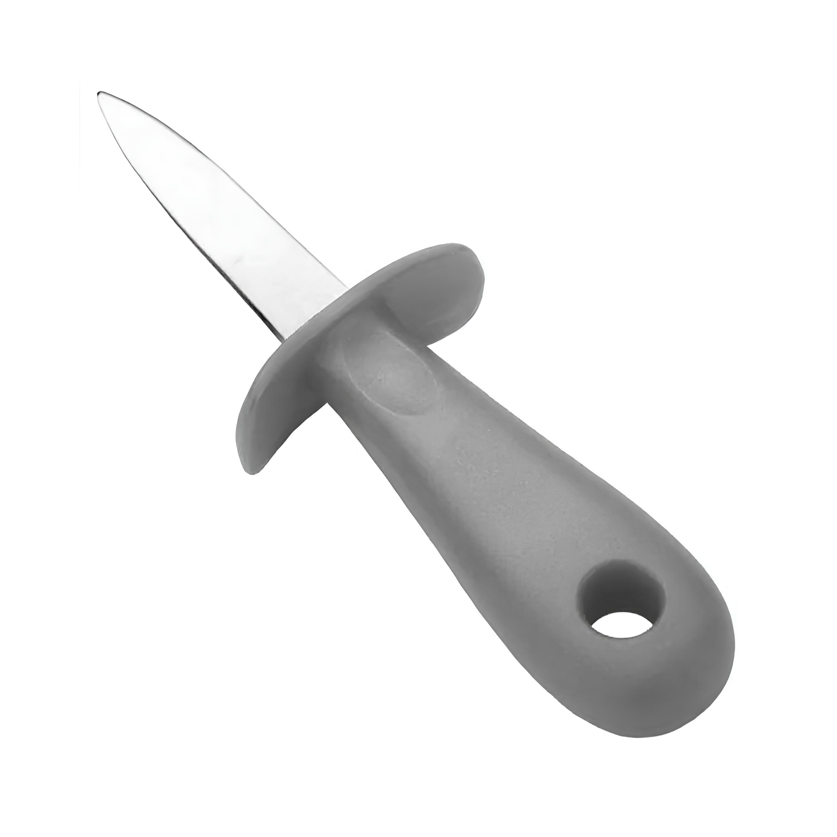 FACA OSTRA INOX 15CM CABO PLÁSTICO CINZA