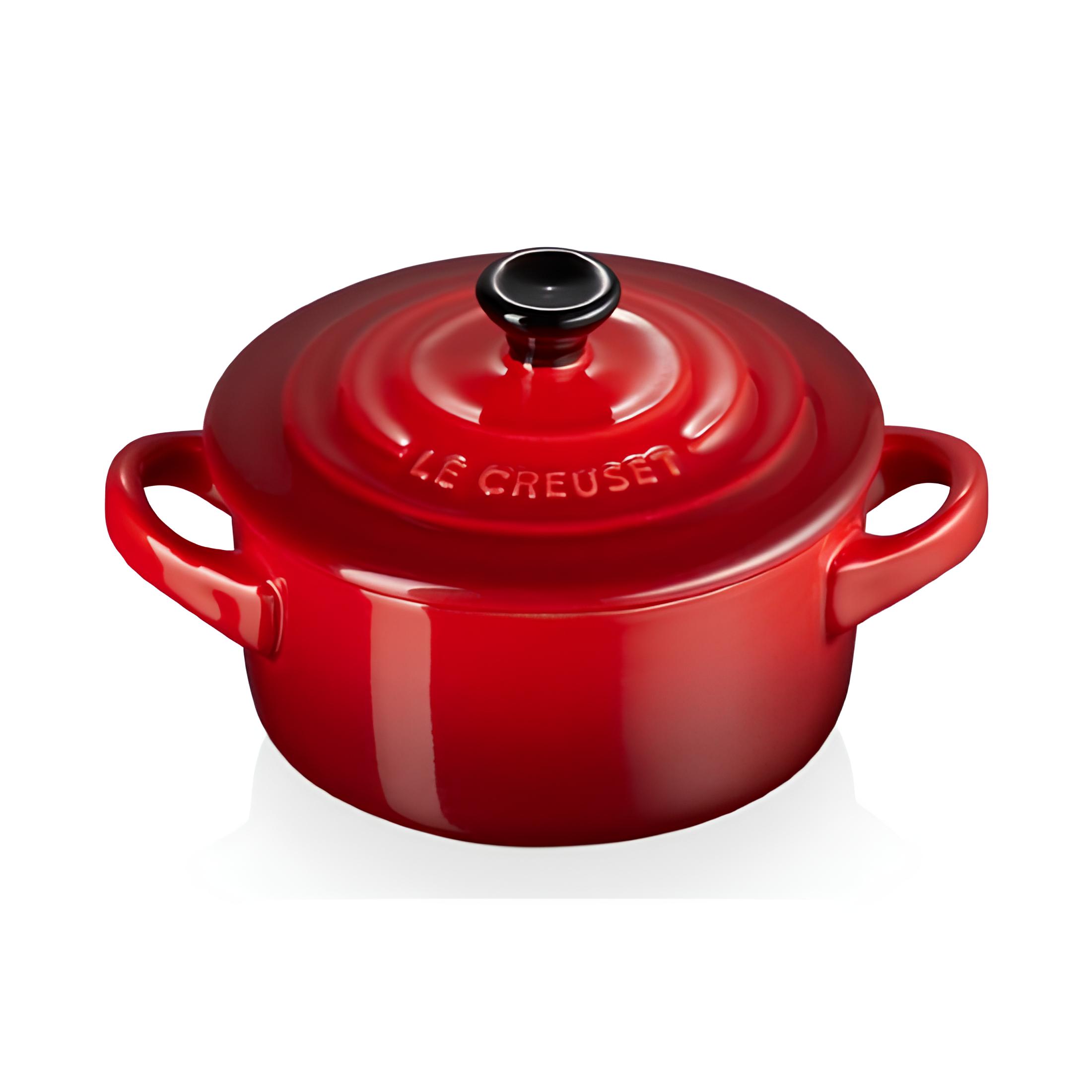 MINI COCOTTE STONEWARE PEGADOR PRETO 250ML 10CM VERMELHA   