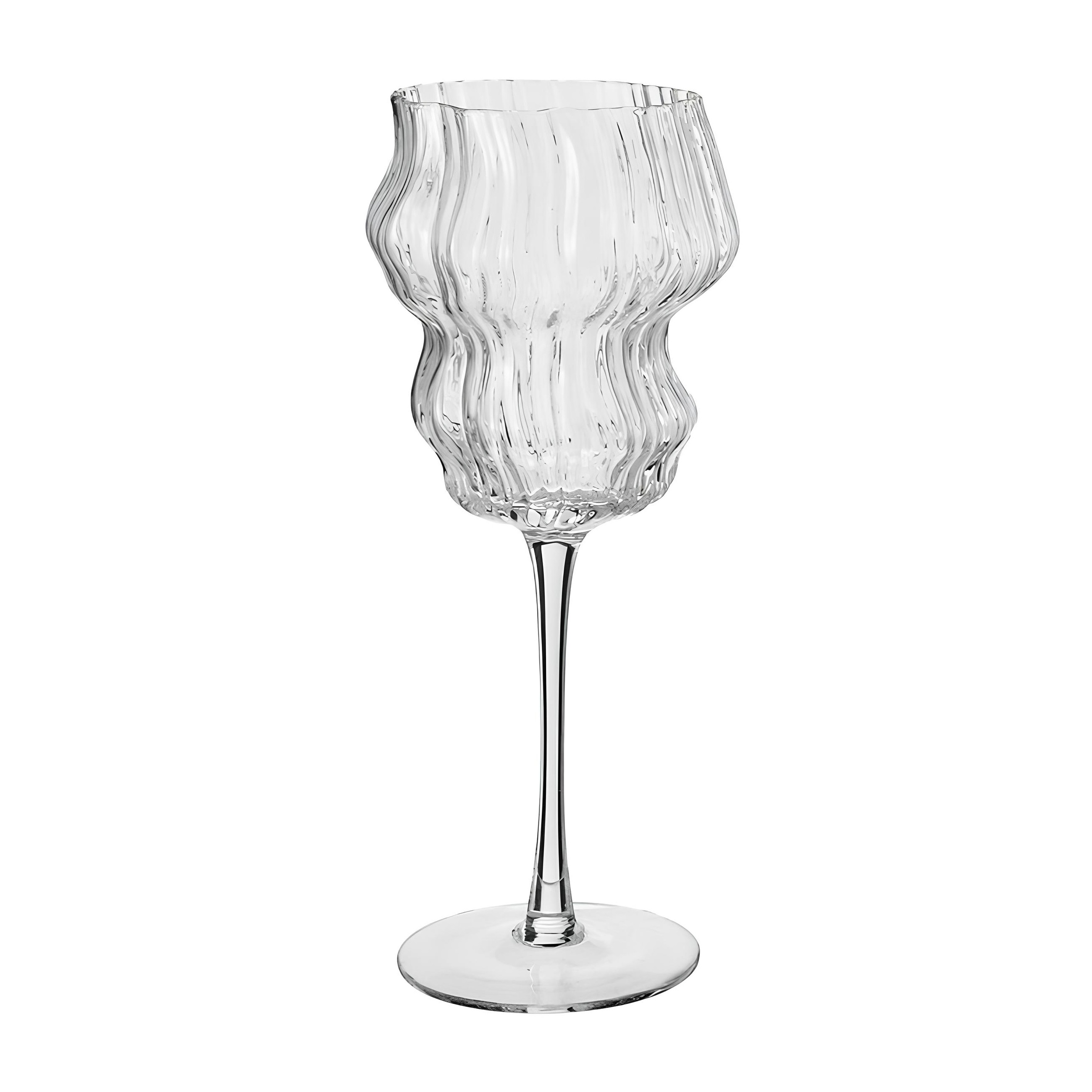 TAÇA COCKTAIL ASSIMÉTRICA VIDRO 410ML 24CM ONDA    