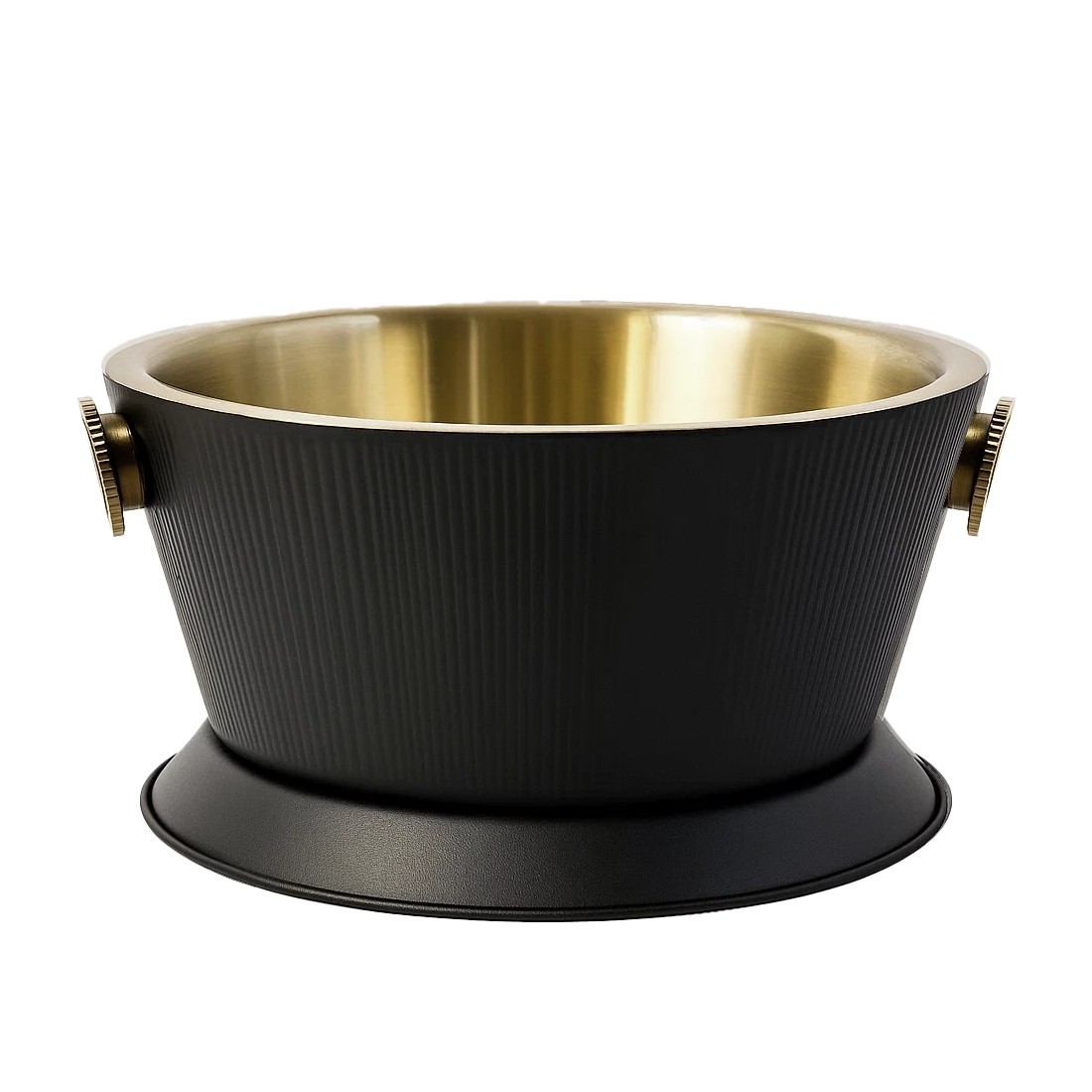 CHAMPANHEIRA ALÇAS INOX PAREDE DUPLA 10L 37CM BLACK/GOLD CANELADO  