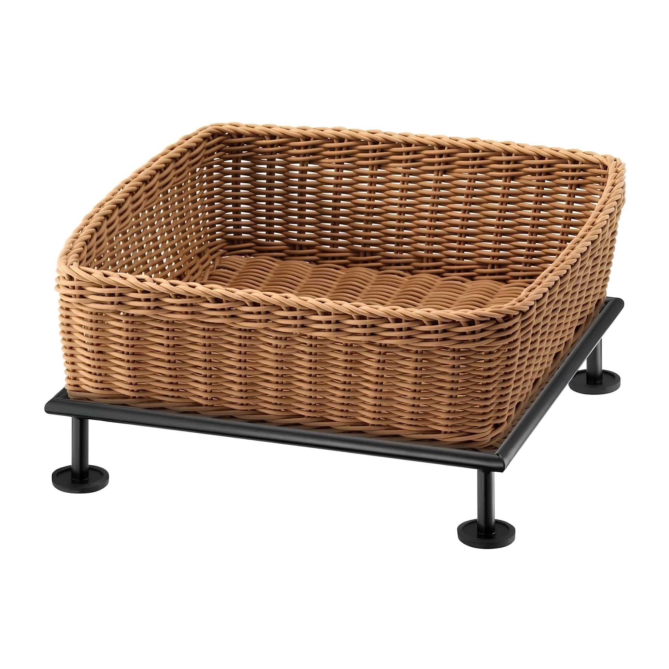 EXPOSITOR BUFFET METAL/POLY-RATTAN 33,6X33,6CM H29CM BEGE/PRETO