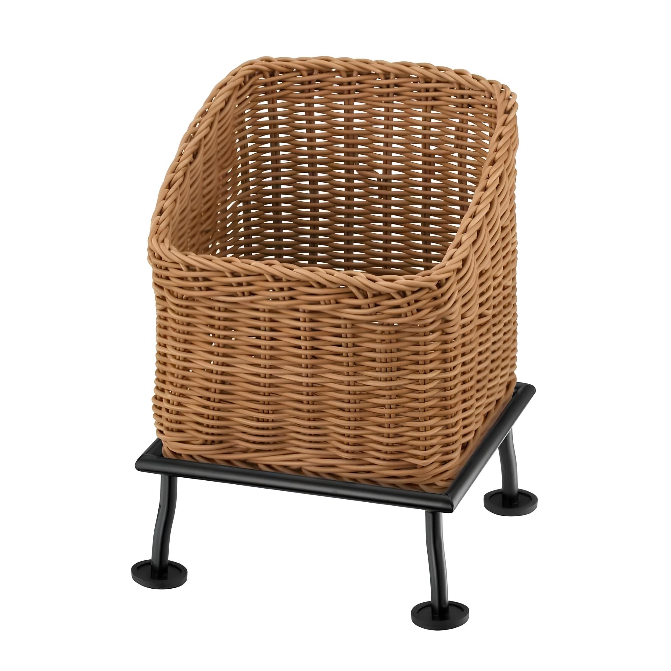 EXPOSITOR BUFFET METAL/POLY-RATTAN 23,6X23,6CM H31,5CM BEGE/PRETO