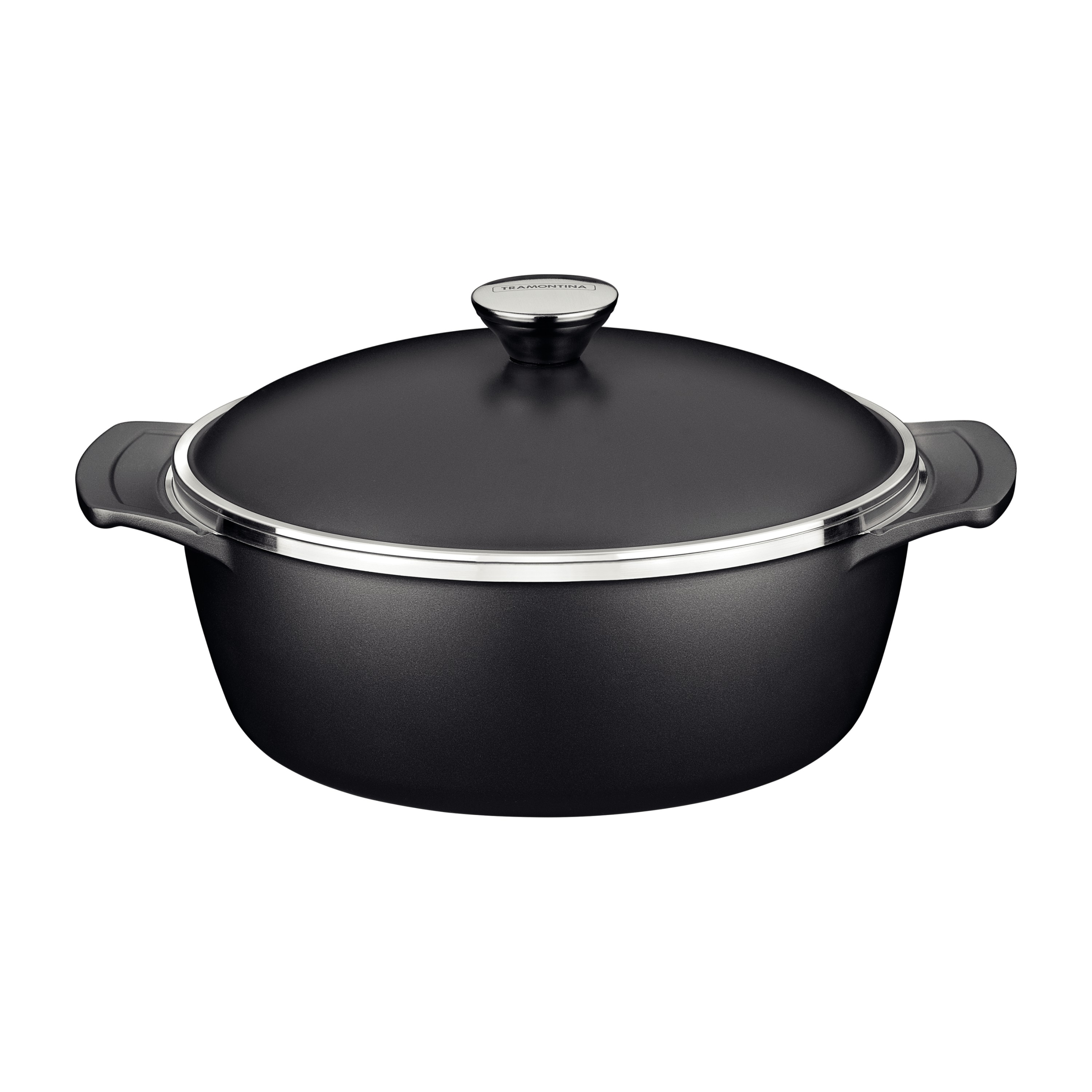 CAÇAROLA INDUÇÃO ALUMÍNIO ANTIADERENTE TAMPA 26CM 4,6L LYON PRETA  