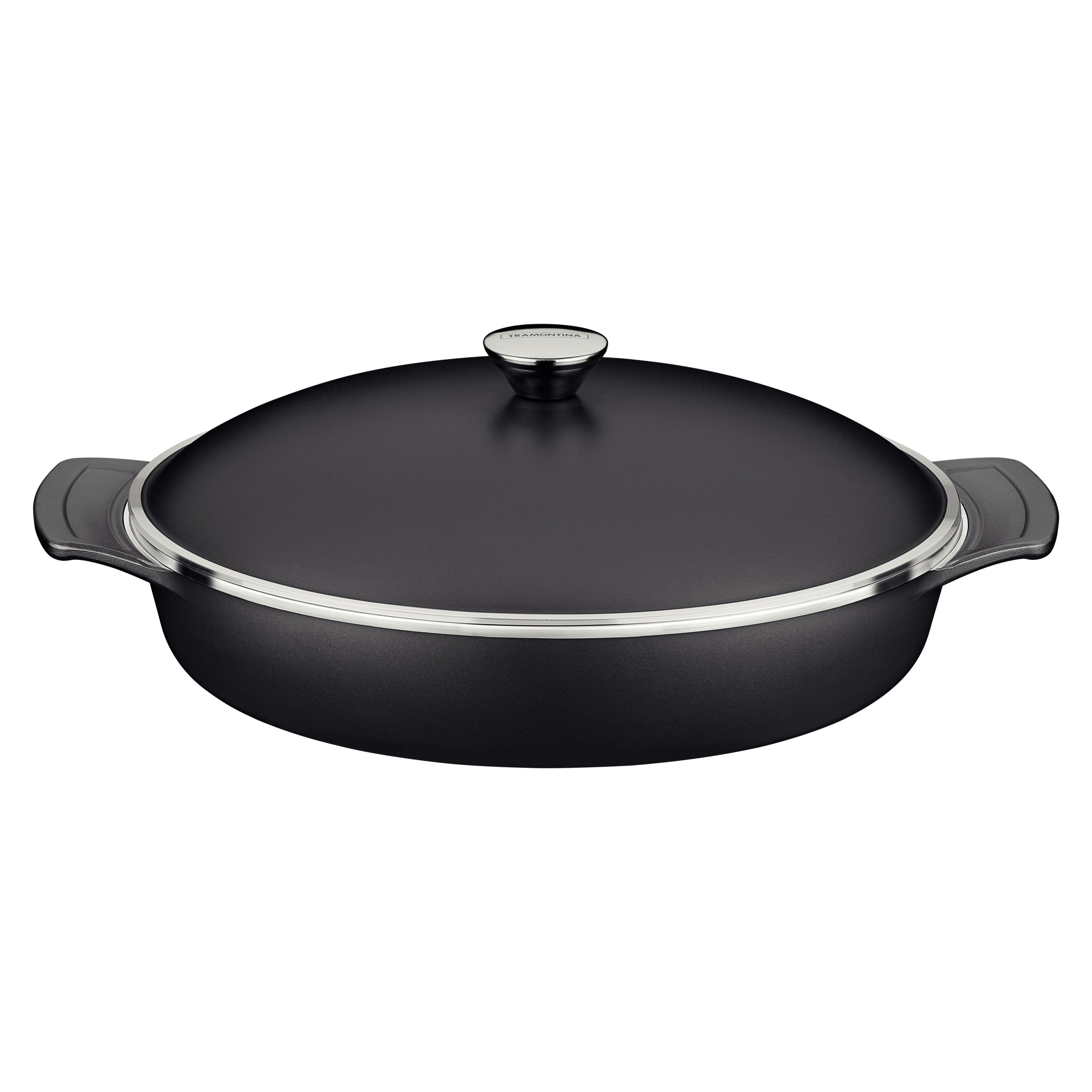 FRIGIDEIRA INDUÇÃO ALUMÍNIO ANTIADERENTE TAMPA 32CM 4,3L LYON PRETA  