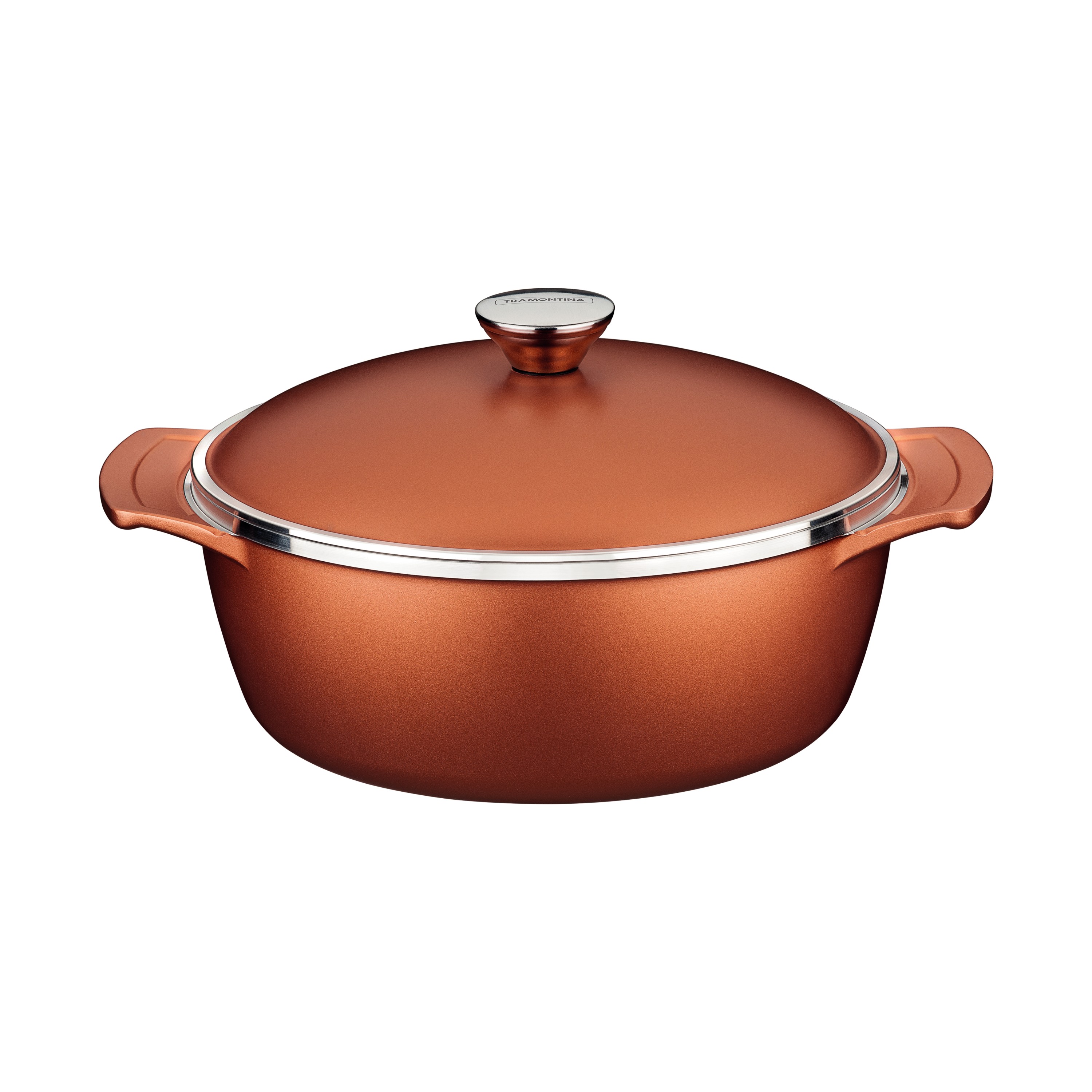 CAÇAROLA INDUÇÃO ALUMÍNIO ANTIADERENTE TAMPA 26CM 4,6L LYON COR COBRE 
