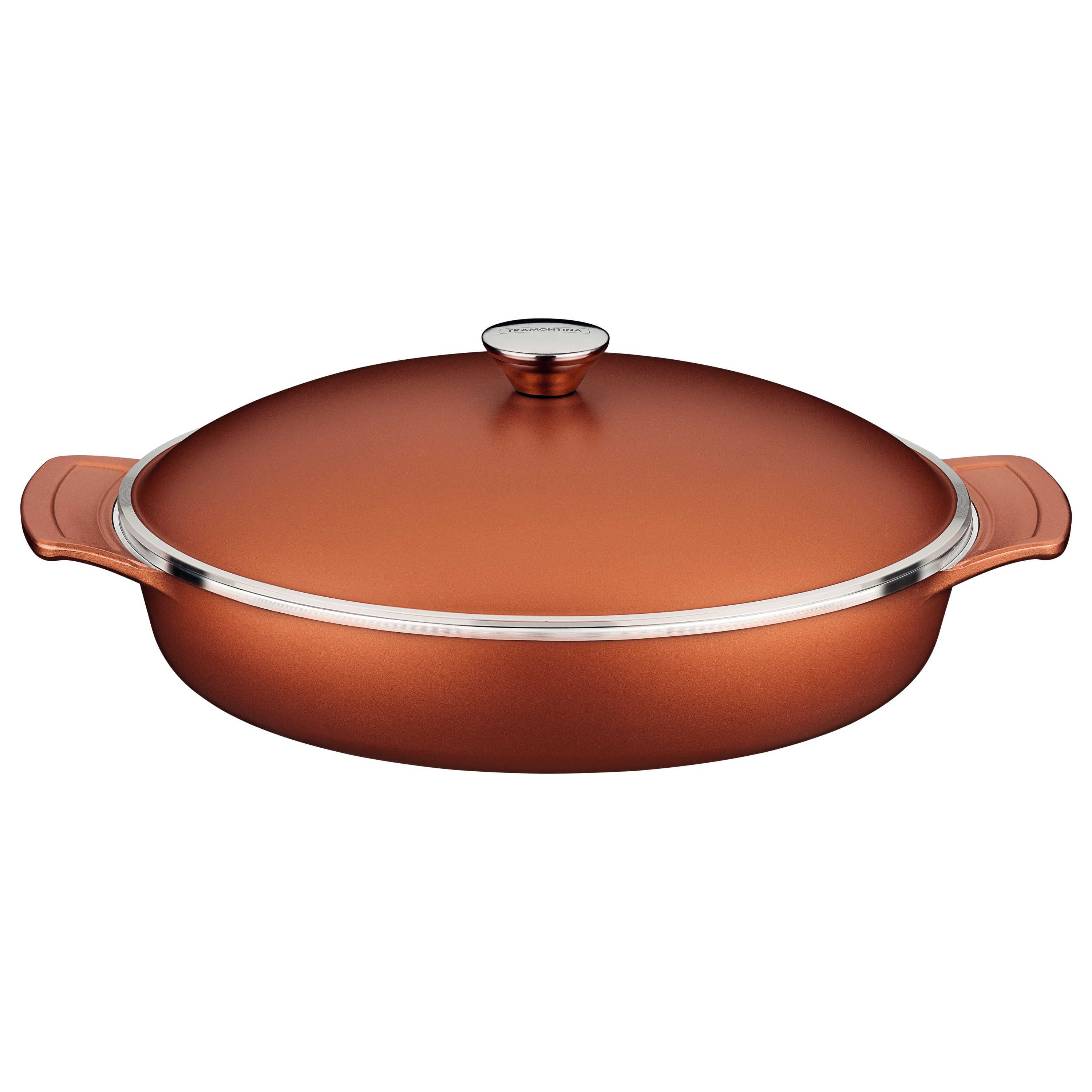 FRIGIDEIRA INDUÇÃO ALUMÍNIO ANTIADERENTE TAMPA 32CM 4,3L LYON COBRE  