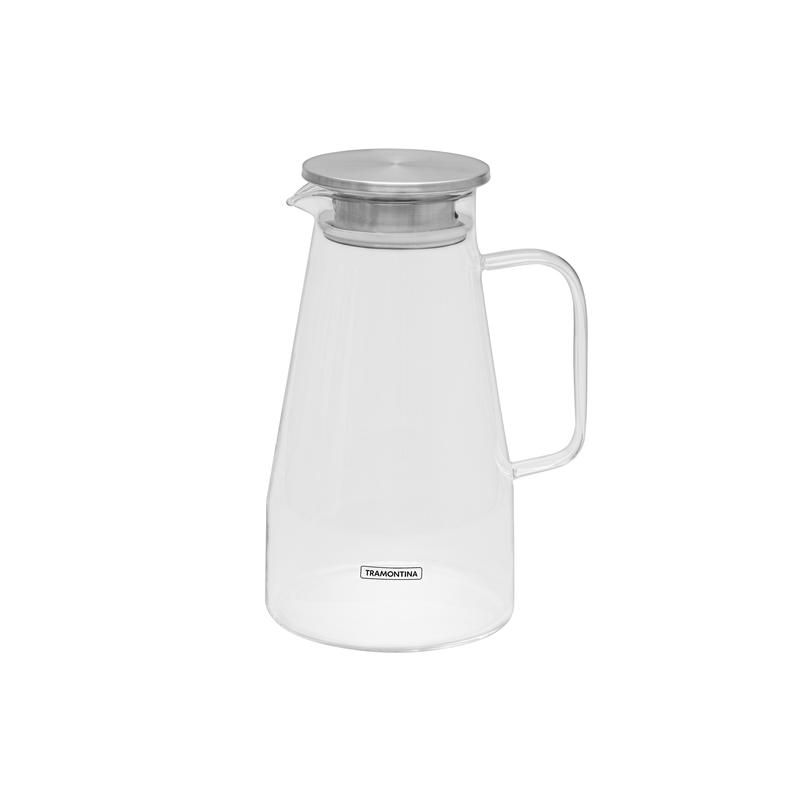 JARRA VIDRO TAMPA INOX 1,8L 23,5CM     