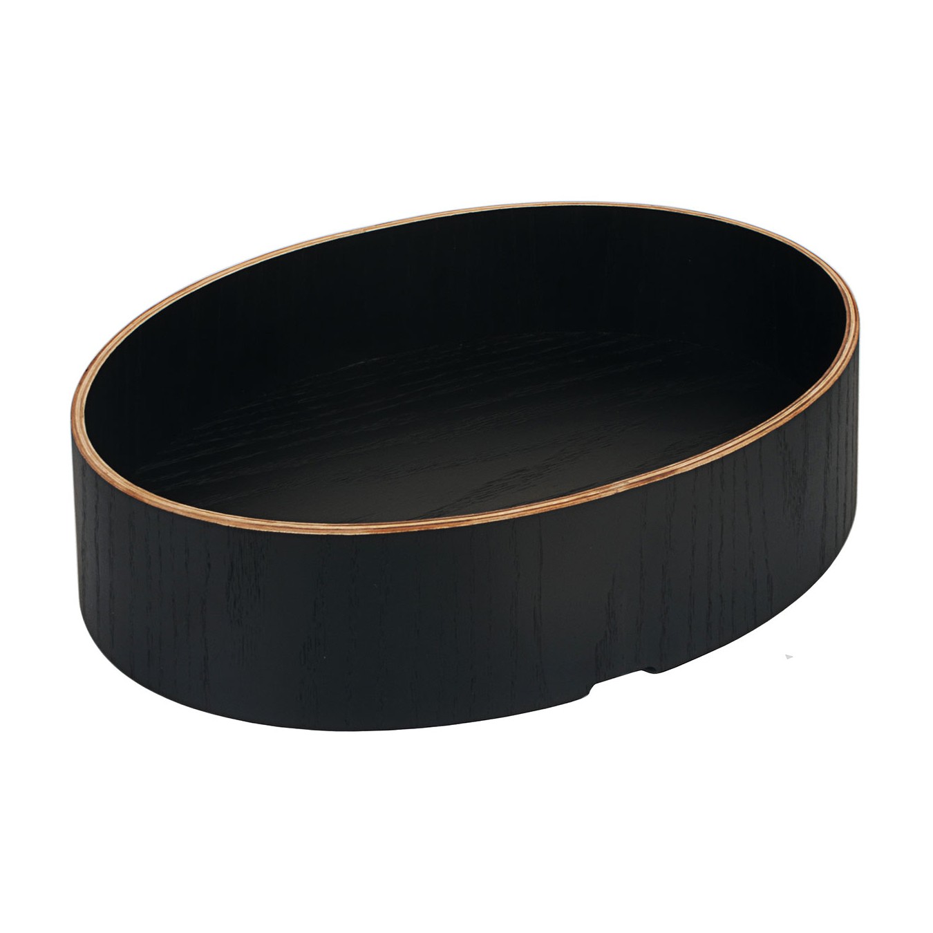 CESTA OVAL MADEIRA 32X25CM PRETO UNISON     
