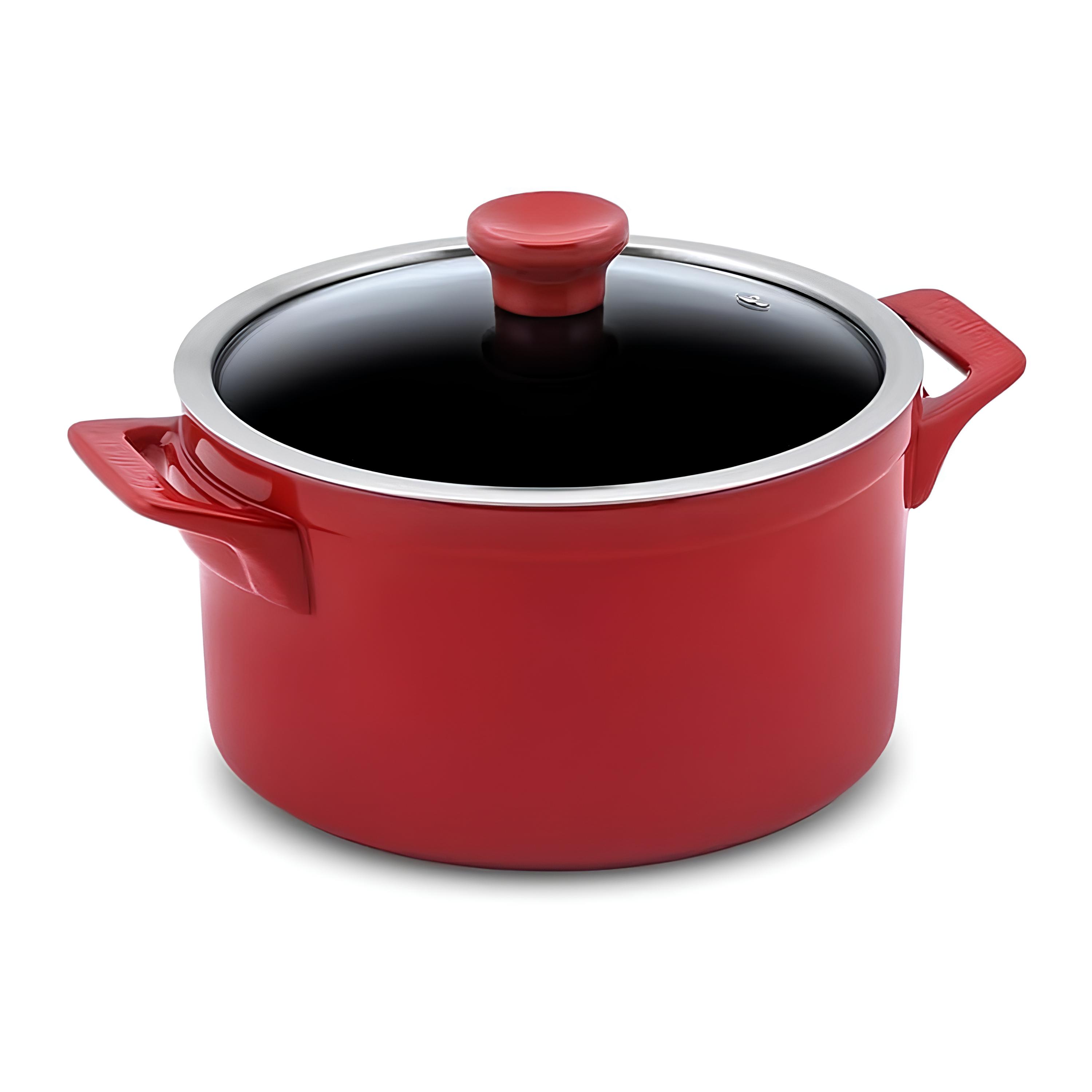 CAÇAROLA CERÂMICA INDUÇÃO TAMPA VIDRO 4L 22CM POMODORO CLEAR  