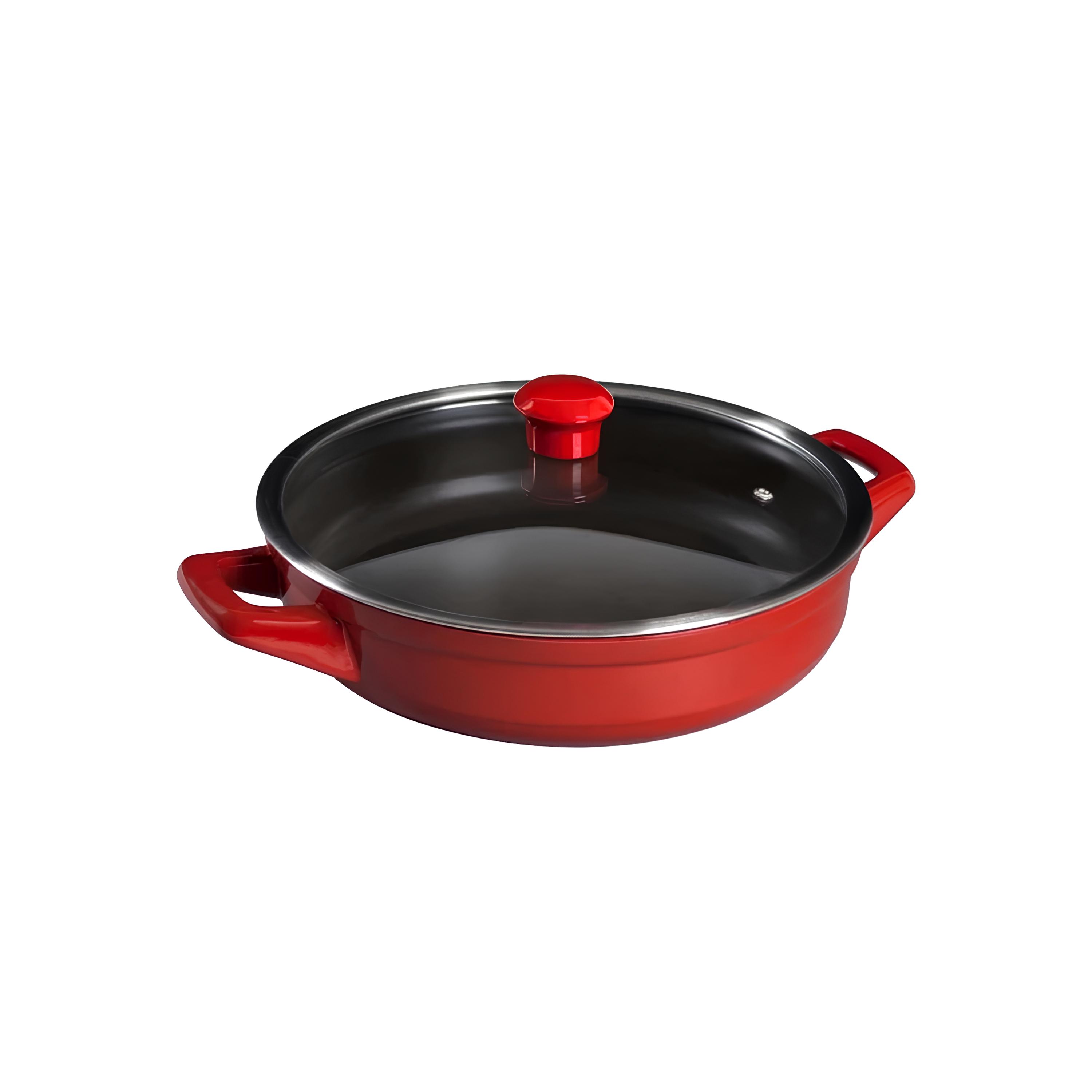 CAÇAROLA RISOTTO CERÂMICA INDUÇÃO TAMPA VIDRO 2,5L 28CM POMODORO CLEAR 
