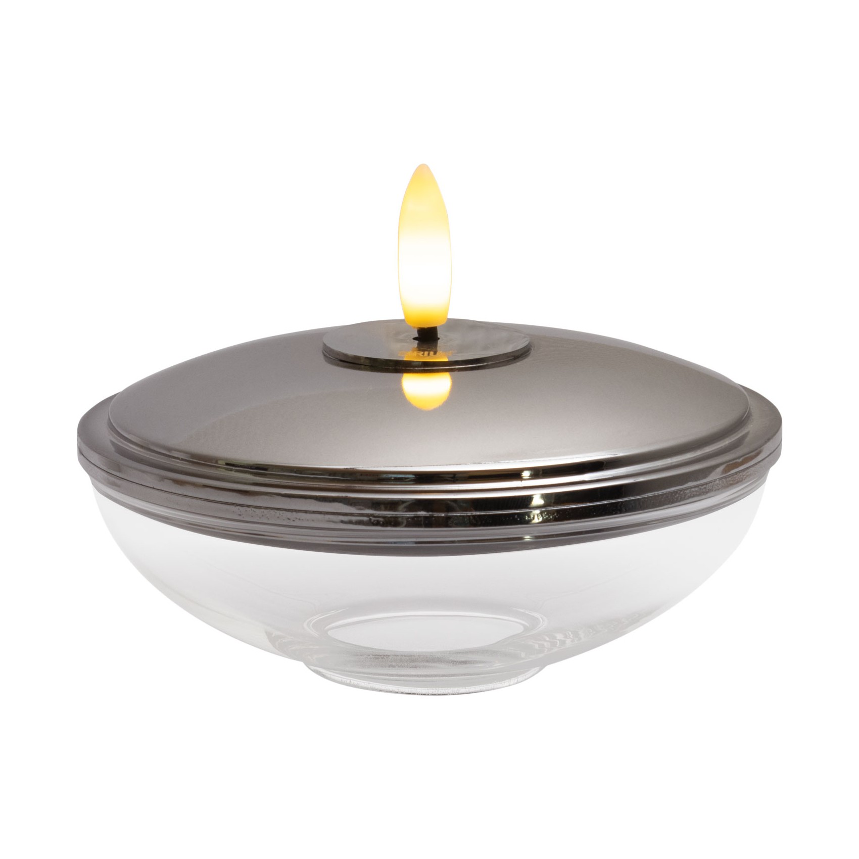 LUMINÁRIA LED RECARREGÁVEL VIDRO/METAL 10CM CROMADO LIA    