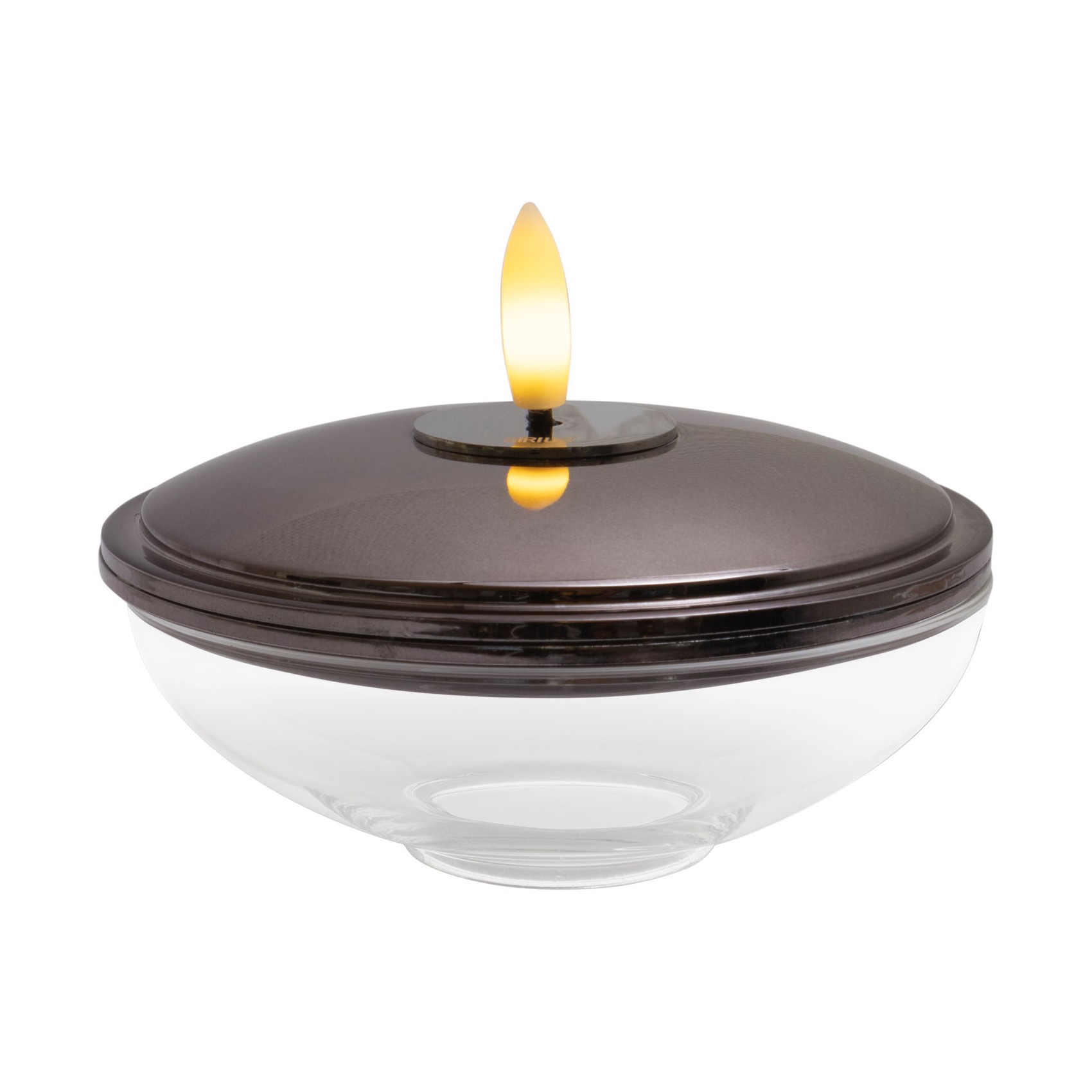 LUMINÁRIA LED RECARREGÁVEL VIDRO/METAL 10CM NIQUEL LIA    