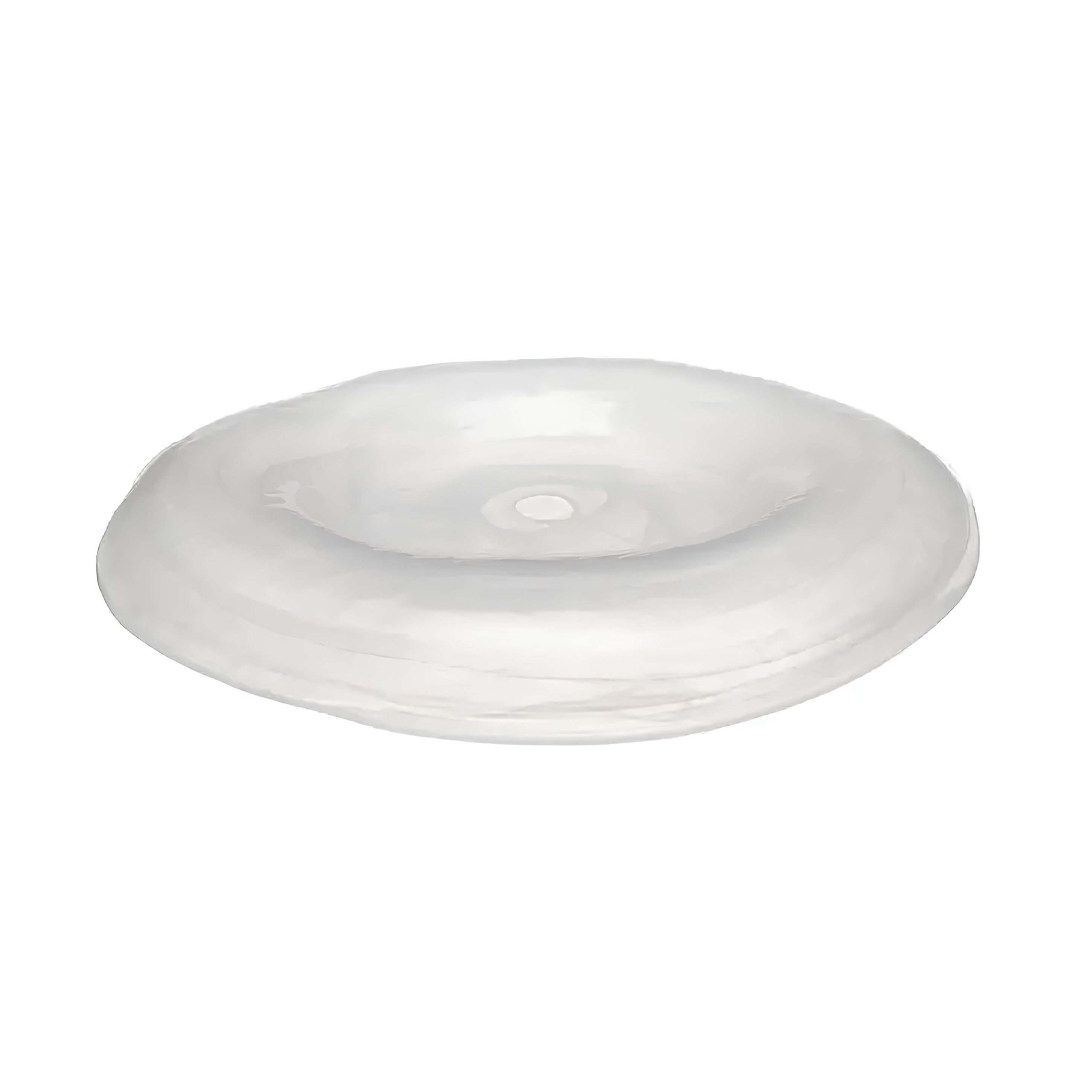 PRATO PÃO VIDRO Ø17CM H2CM ALABASTER BRANCO HELIX