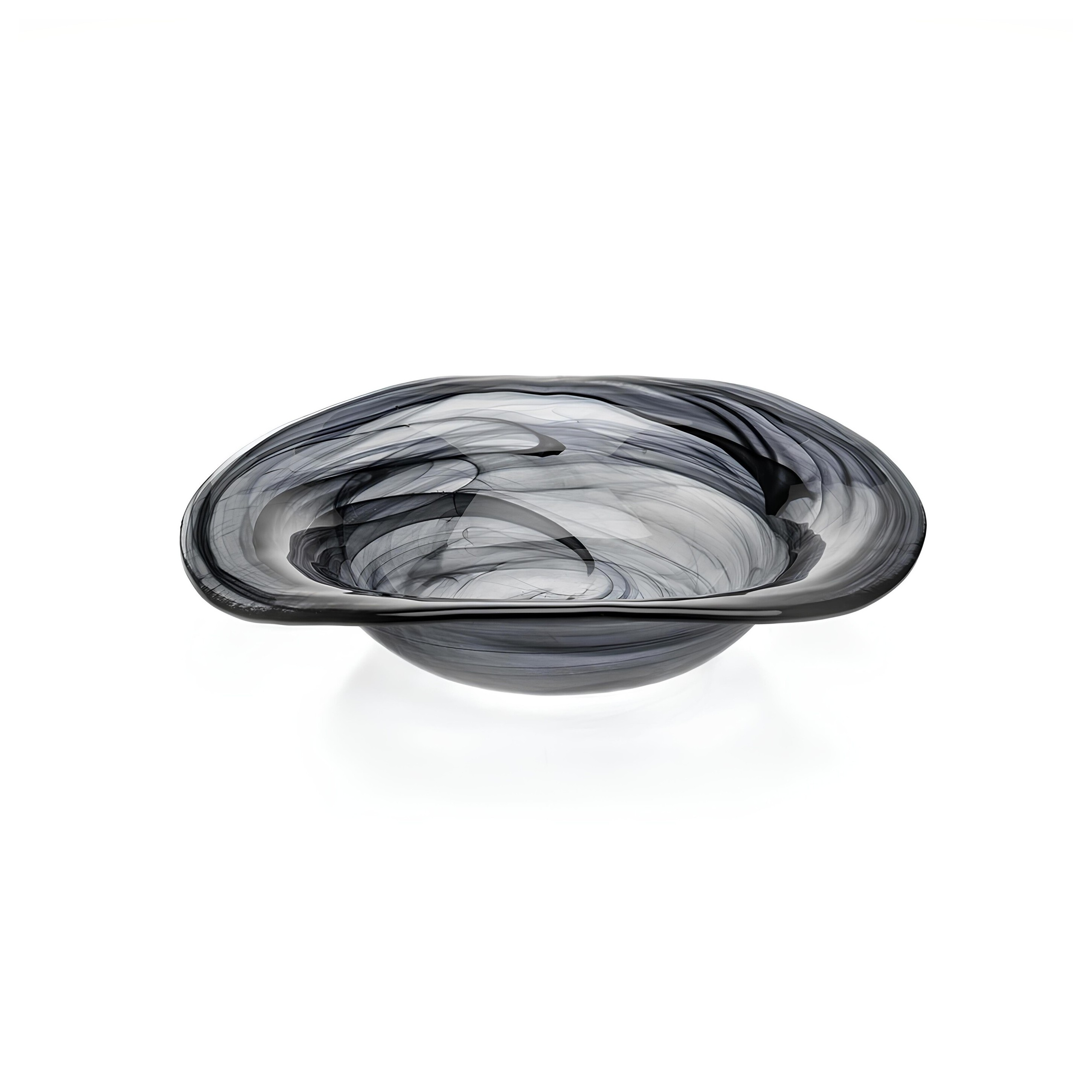 PRATO FUNDO VIDRO Ø25CM H5CM ALABASTER PRETO HELIX